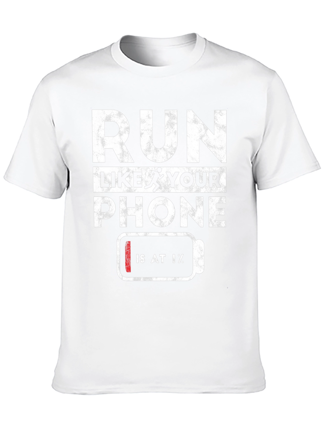 Black Run Like Your Phone is at 1% Funny Graphic Tee view 10