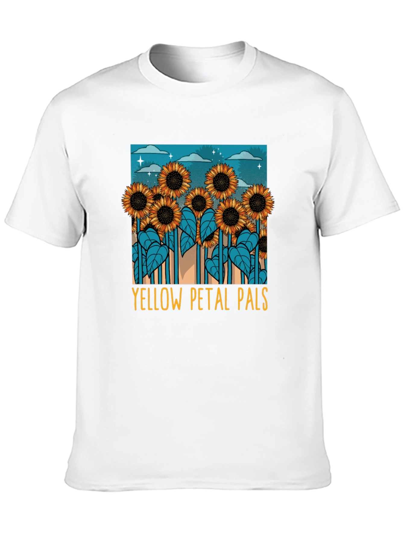 Black Sunflower Graphic Tee - Yellow Petal Pals T-Shirt view 10