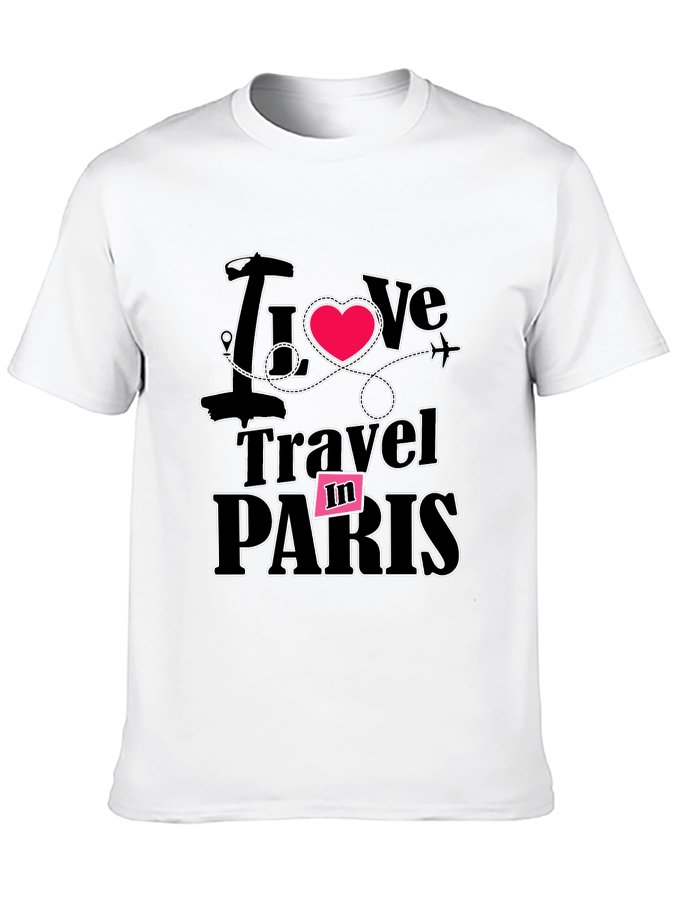 Black I Love Travel in Paris Black T-Shirt view 10