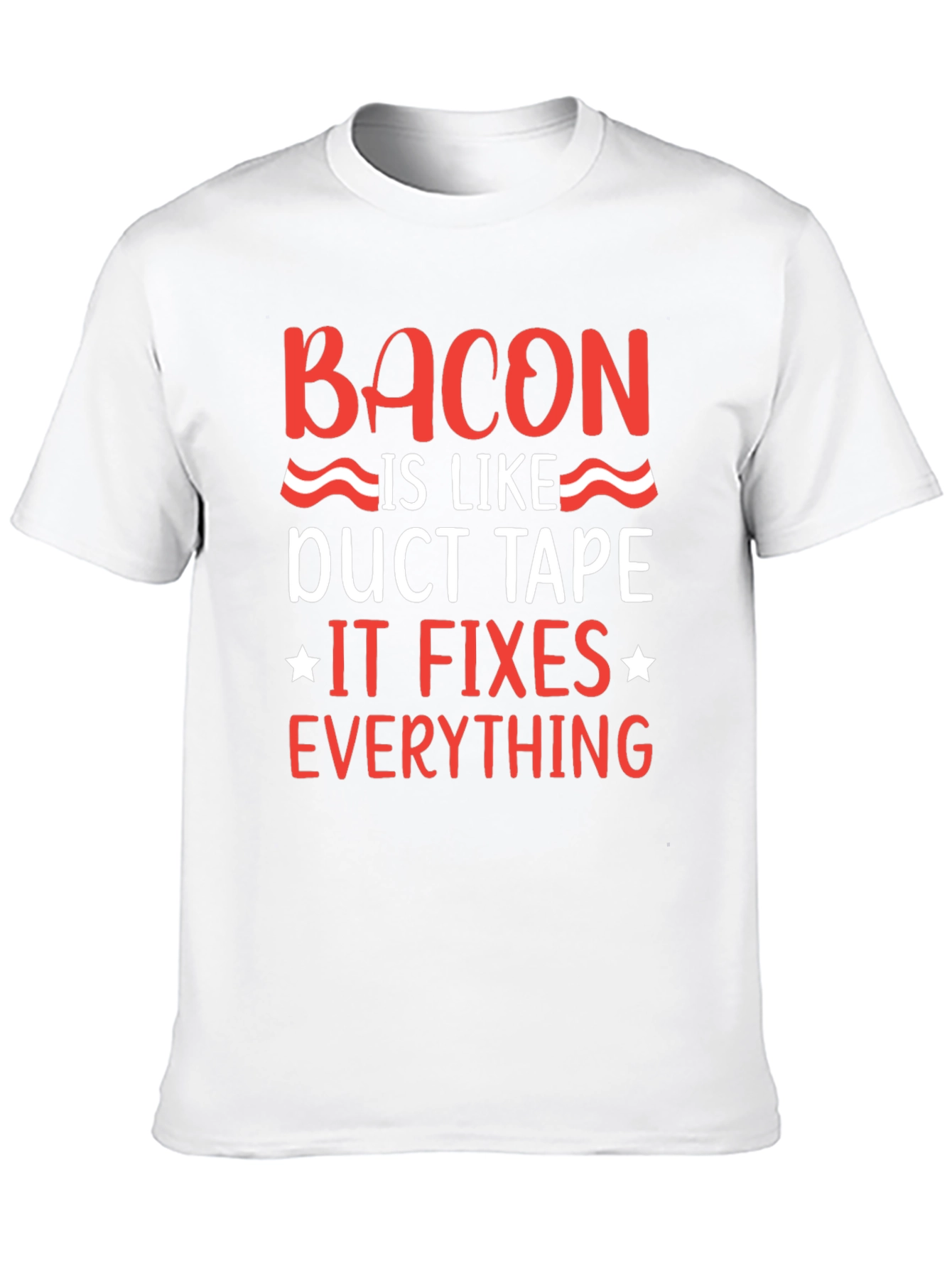Bacon Duct Tape Fixes Everything Black Graphic Tee - 10