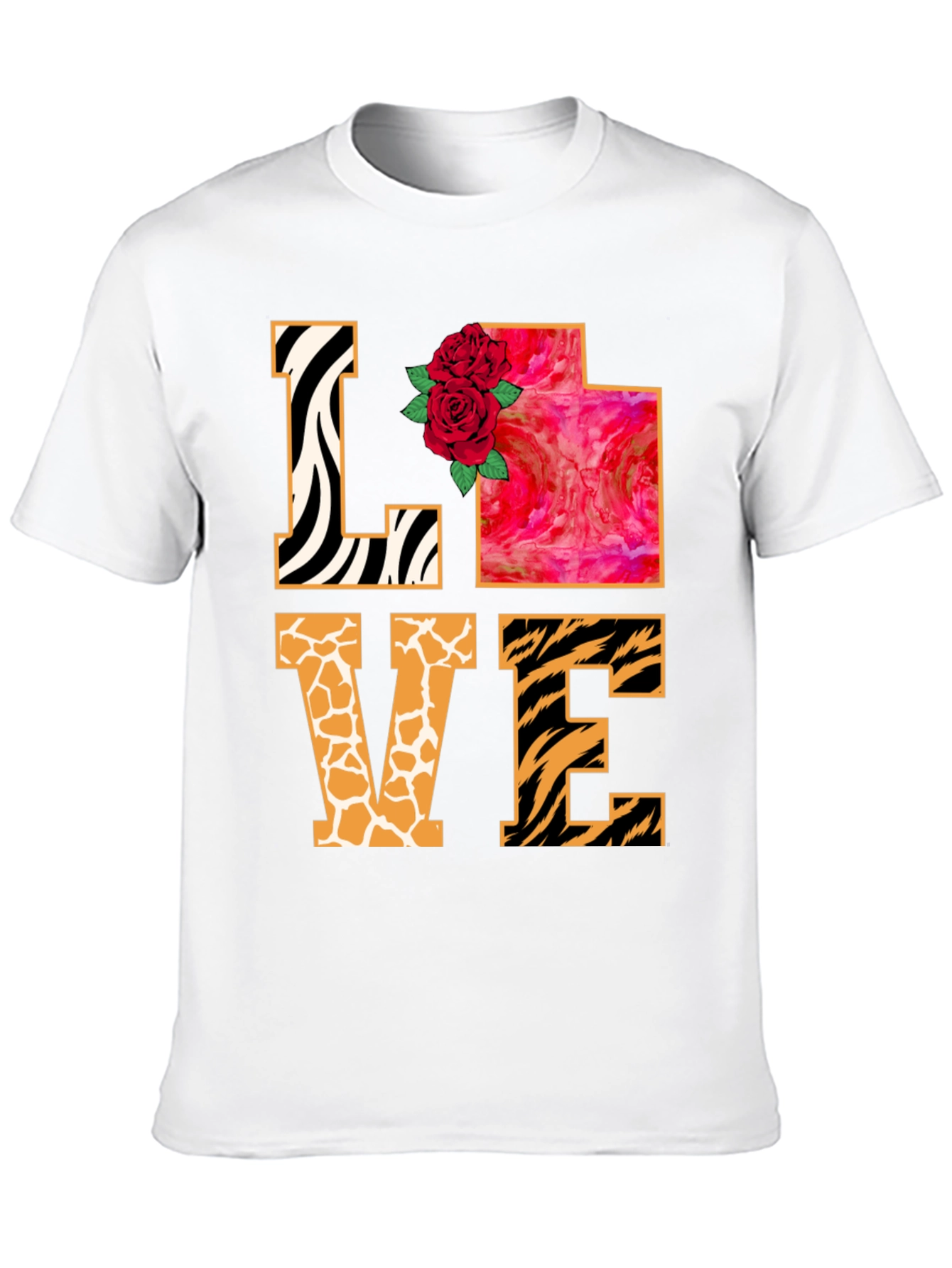 Black LOVE Animal Print Graphic T-Shirt view 10