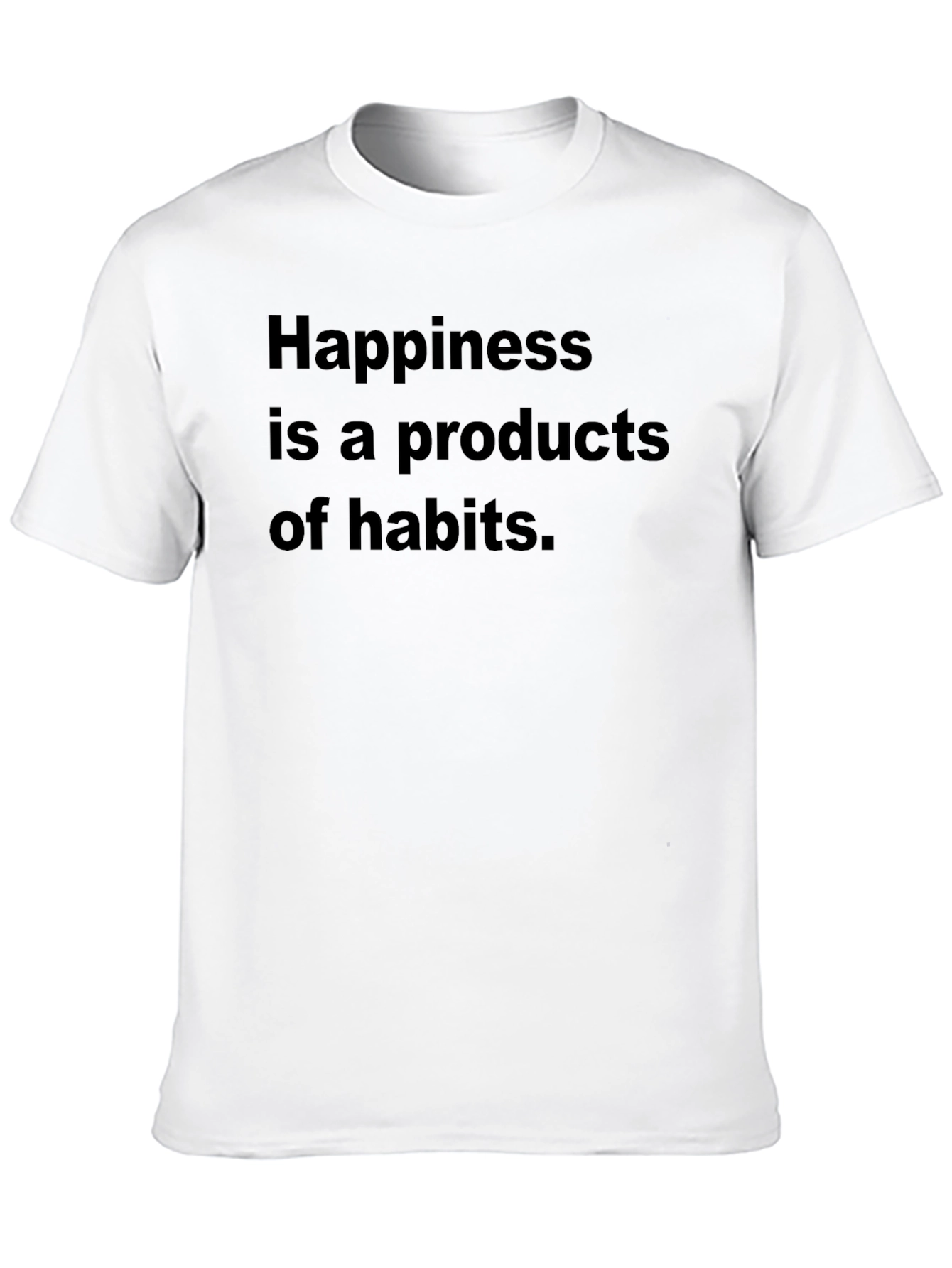 Black Happiness Habits Graphic Tee - Soft Cotton T-Shirt view 10