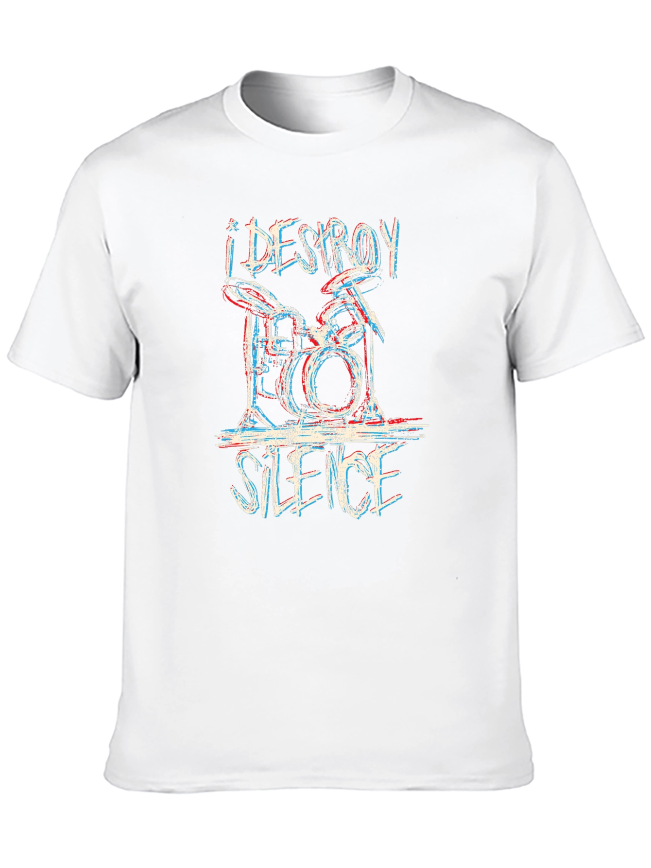 Black I Destroy Silence Drum Kit Graphic Tee - Black view 10
