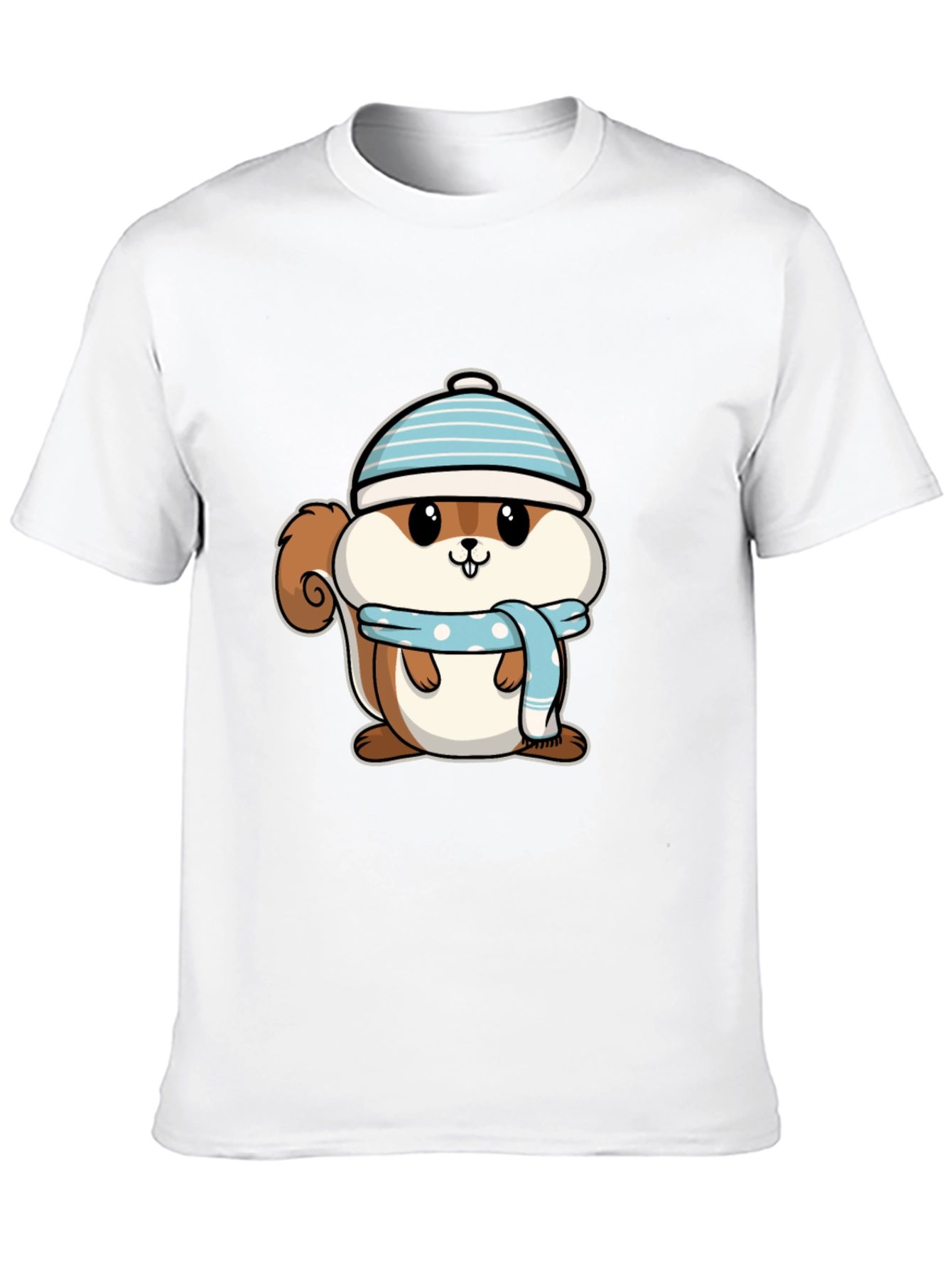 Black Cute Squirrel in Hat T-Shirt - Black view 10