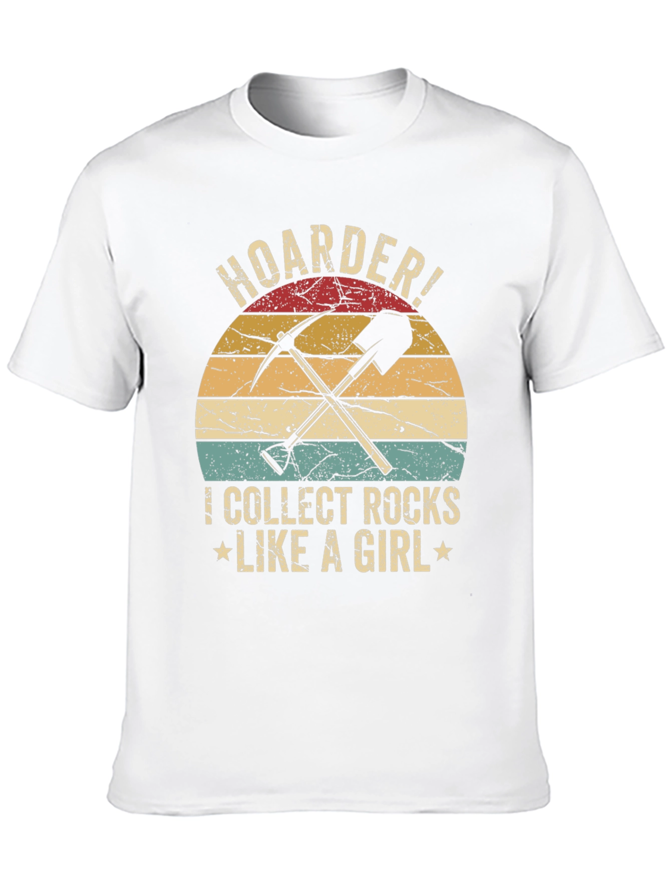 Black Hoarder! I Collect Rocks Like a Girl T-Shirt view 10