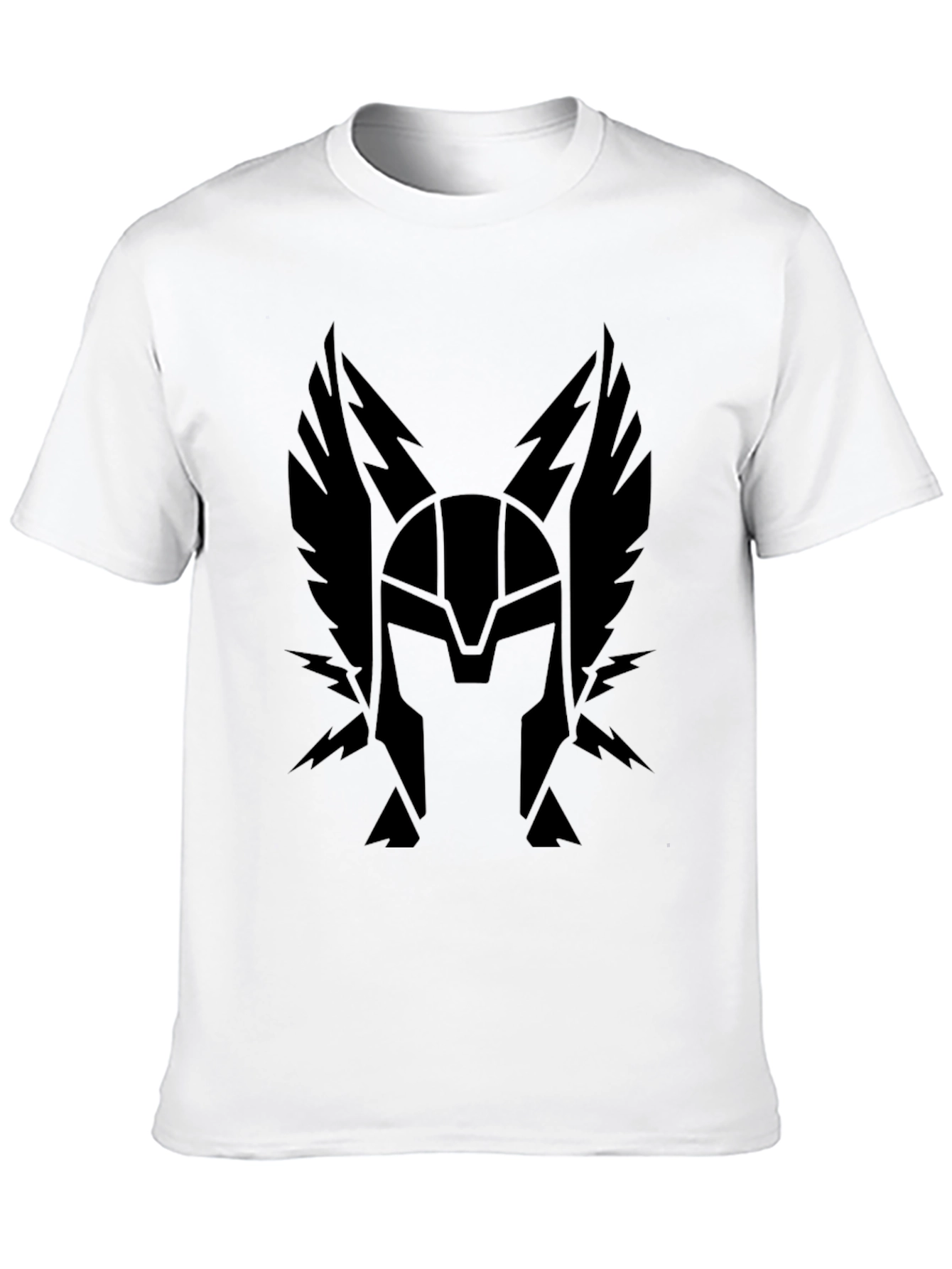 Black Winged Helmet Graphic Tee - Classic Black T-Shirt view 10