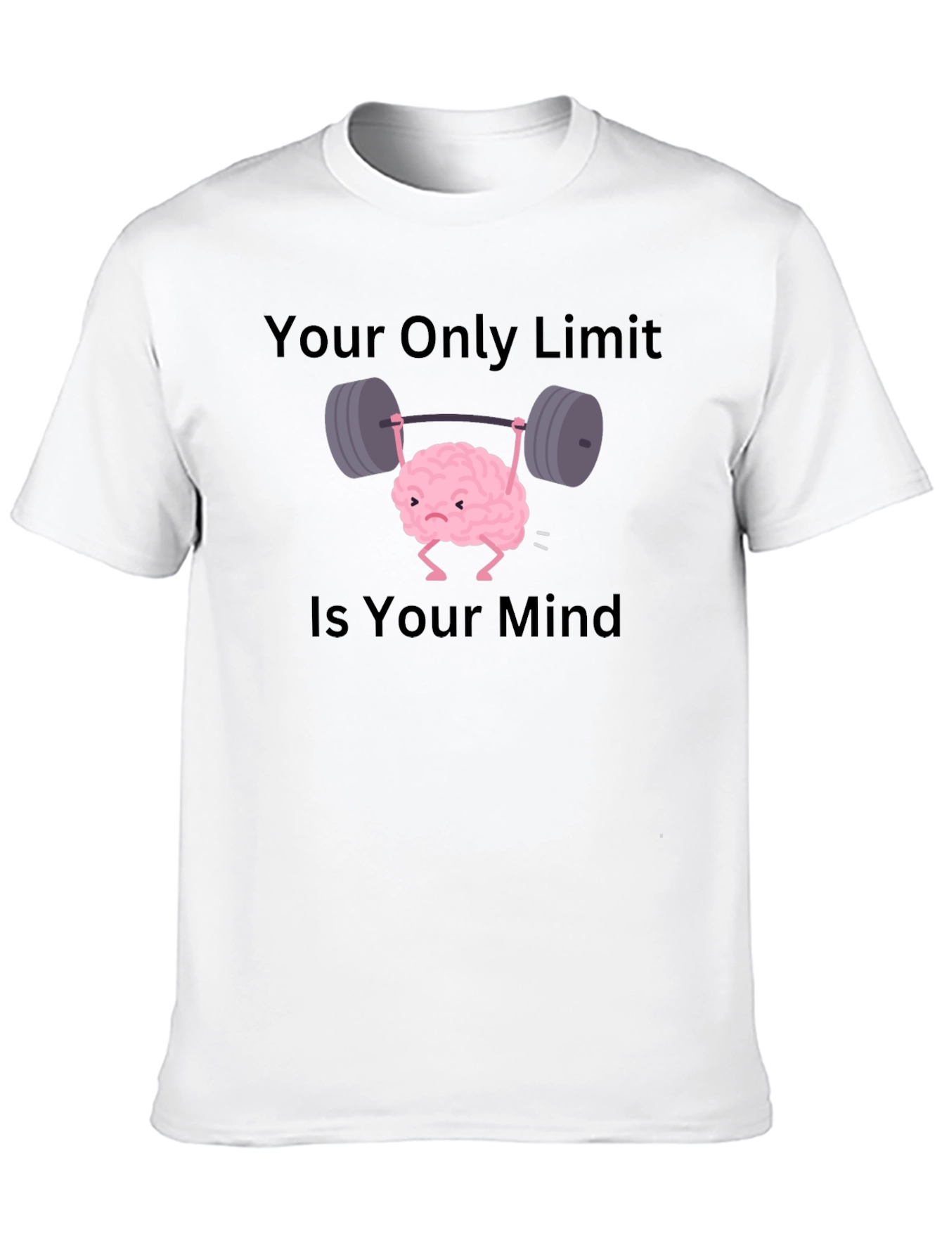 Black Brain Lifting Weights T-Shirt - Your Only Limit view 10