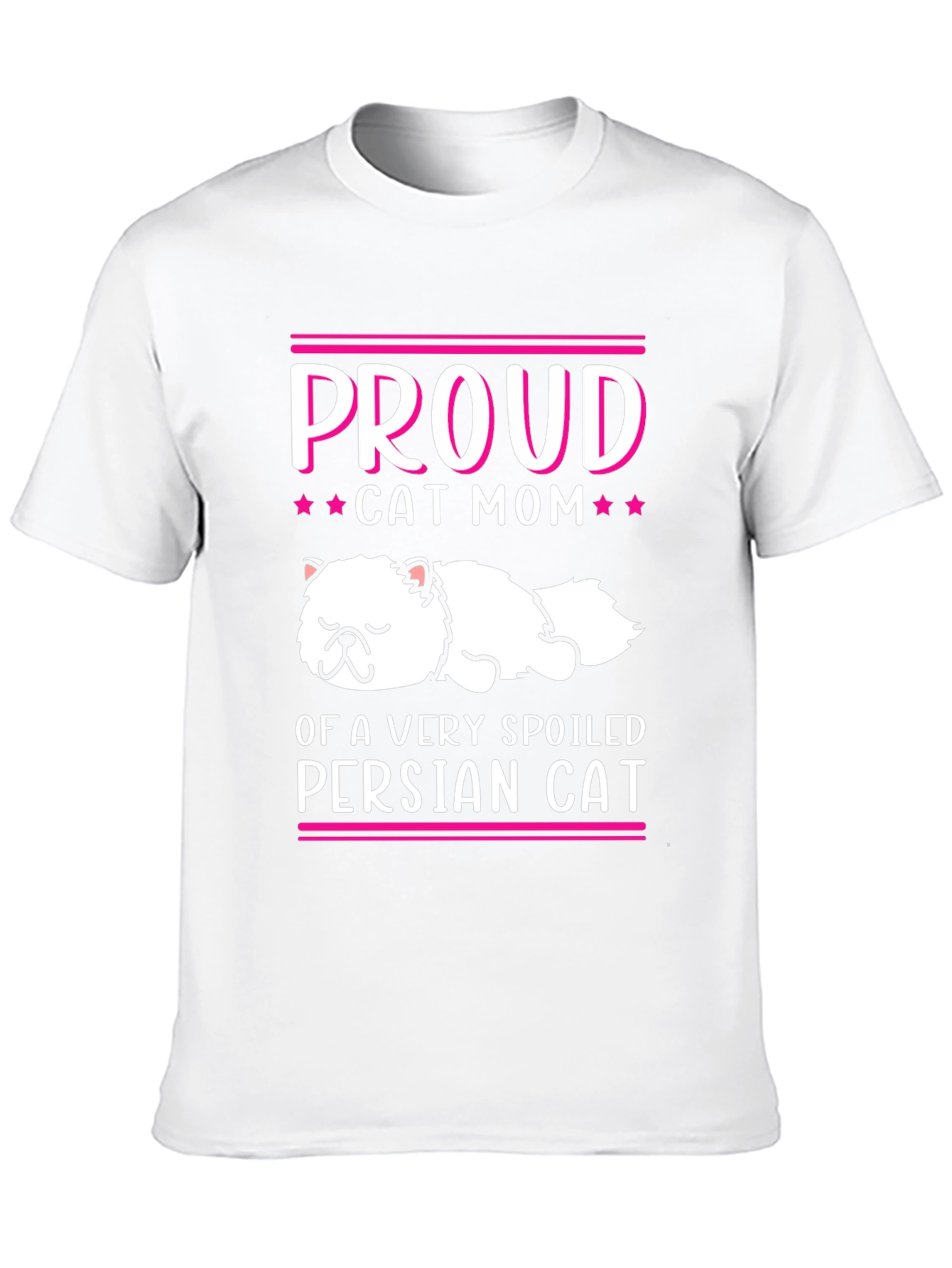 Black Proud Cat Mom T-Shirt - Spoiled Persian Cat view 10