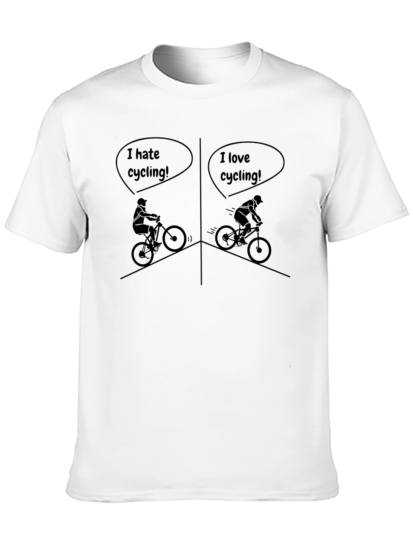 Black Cycling Humor Graphic Tee - I Hate/Love Cycling view 10