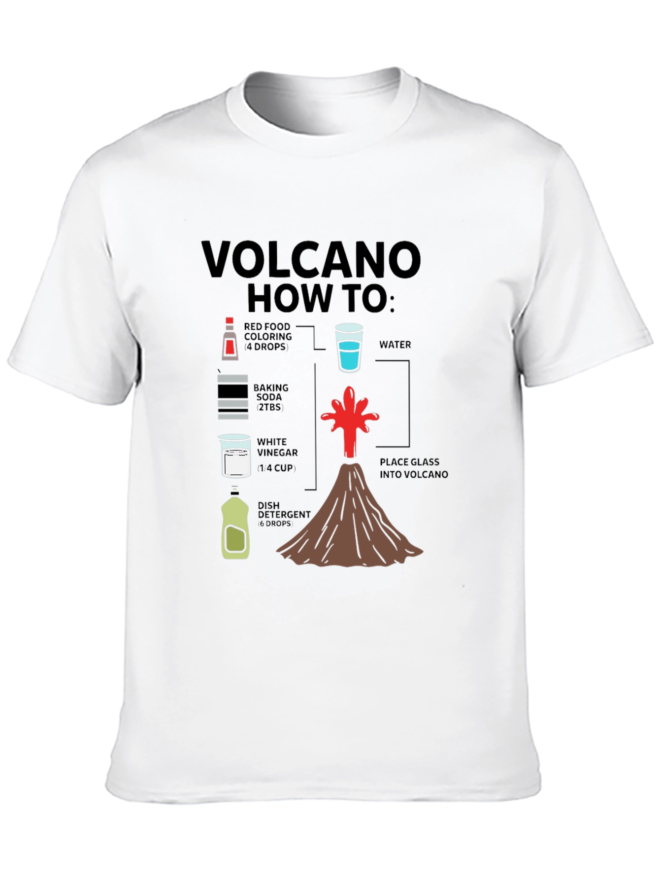 Volcano How-To T-Shirt Science Experiment Tee - 10
