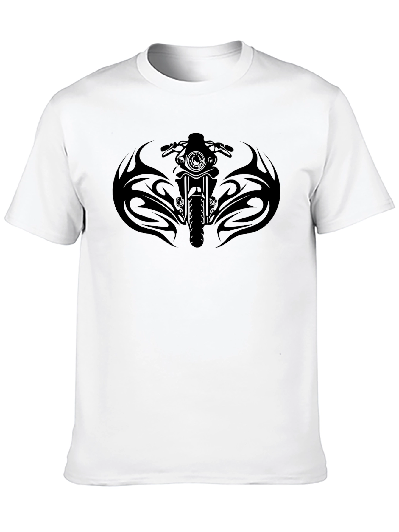 Black Motorcycle Graphic Tee - Black Cotton Blend view 10