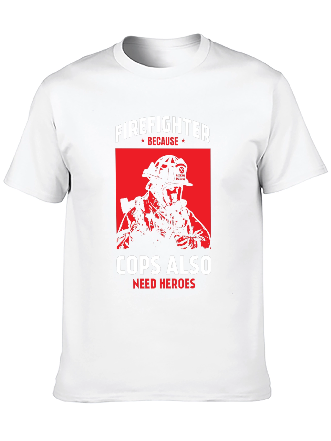 Black Firefighter Because Cops Also Need Heroes T-Shirt view 10