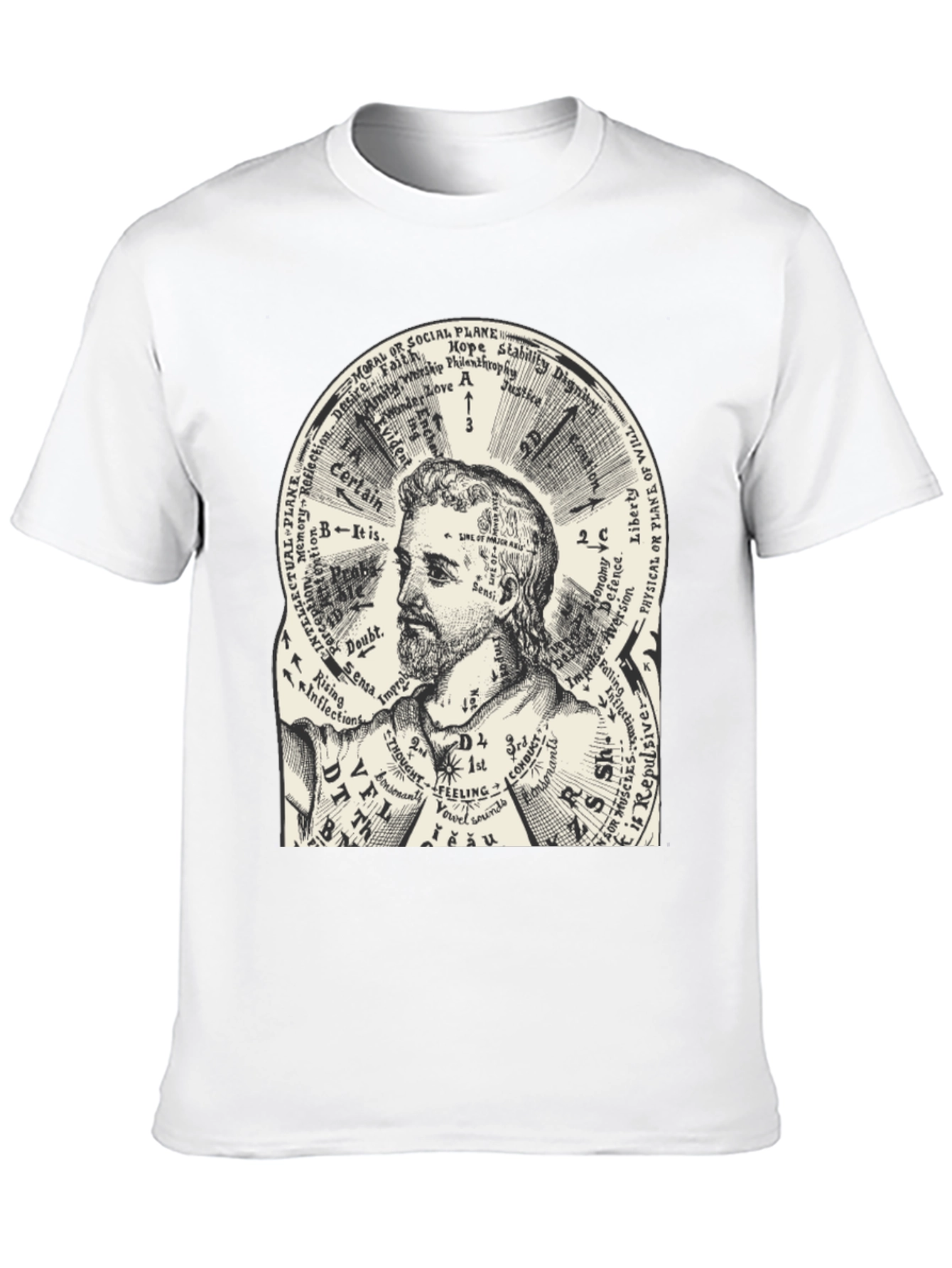 Black Vintage Anatomy Chart Graphic T-Shirt view 10