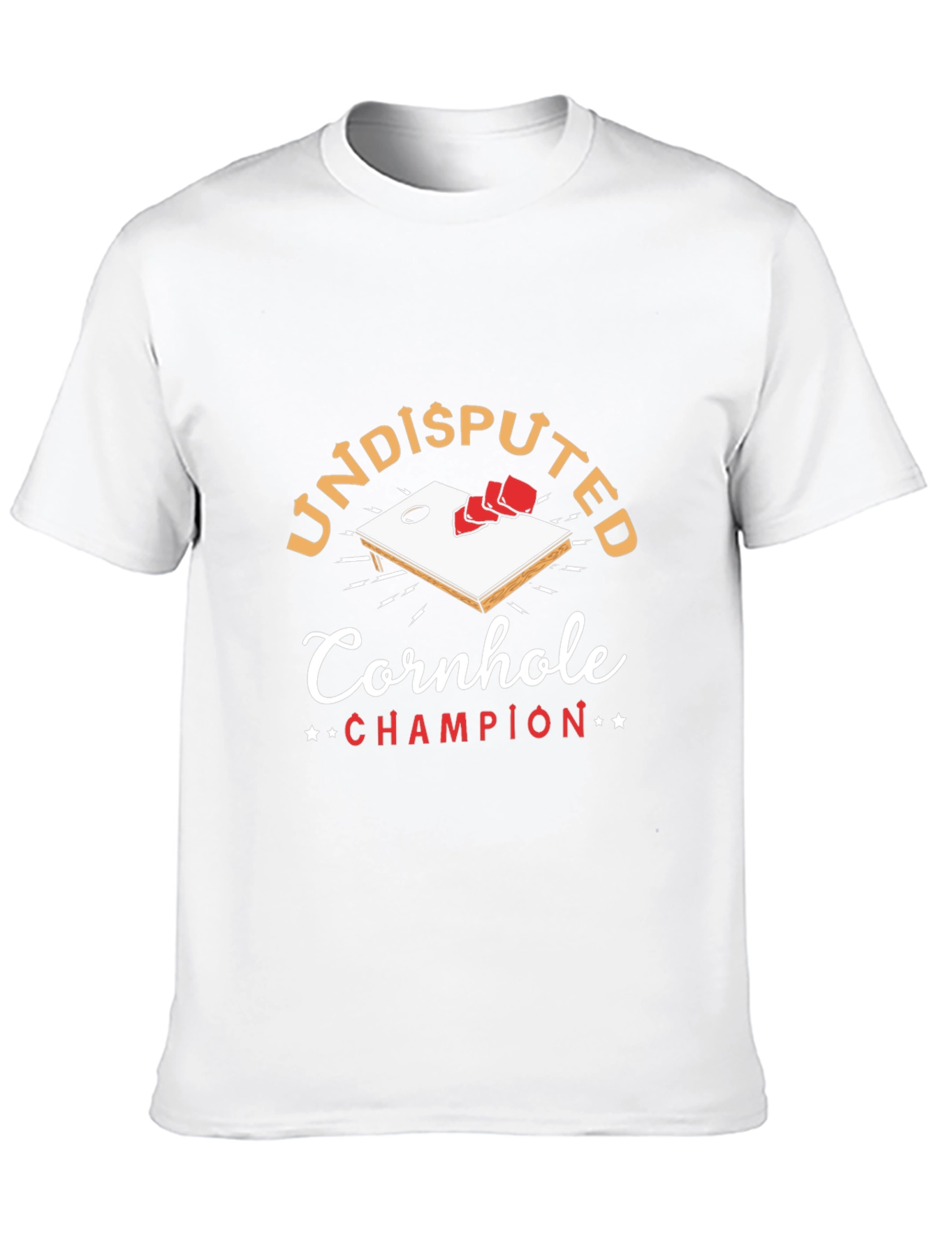 Black Undisputed Cornhole Champion Graphic T-Shirt view 10