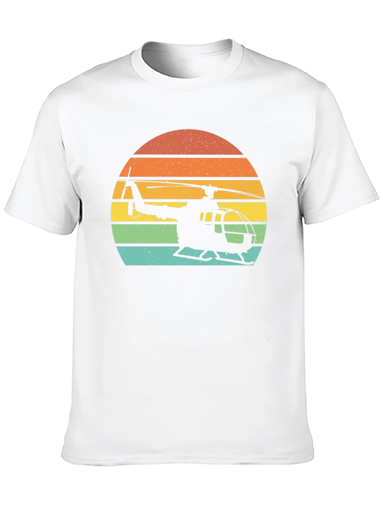 Black Vintage Helicopter Sunset Graphic T-Shirt view 10