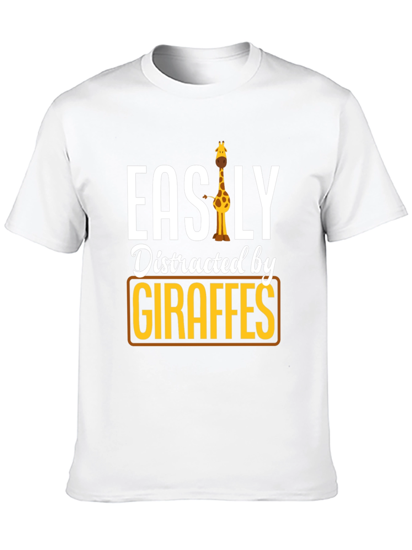 Black Easily Distracted By Giraffes T-Shirt view 10