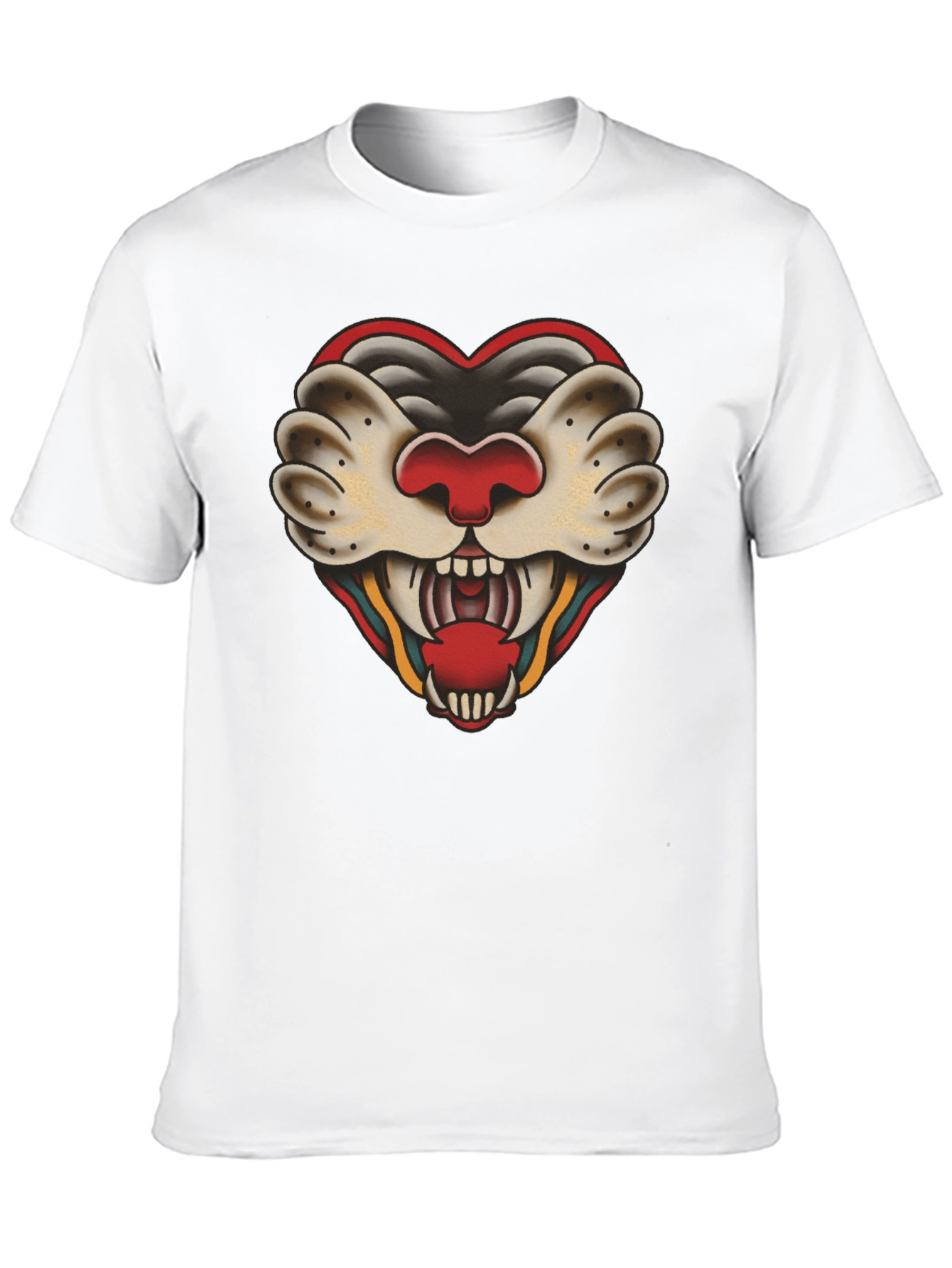 Black Heart Tattoo Graphic Tee - Bold Black Cotton view 10