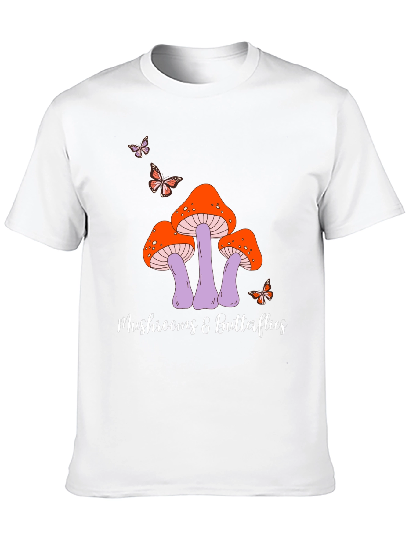 Black Mushroom & Butterfly Graphic Tee view 10