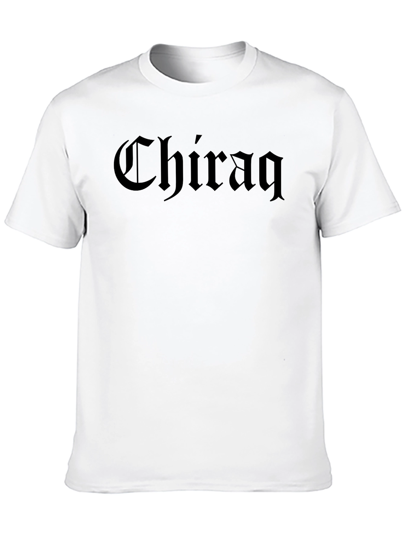Black Chiraq Text Graphic Black T-Shirt view 10
