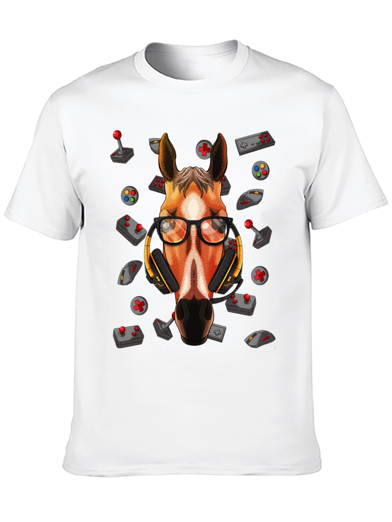 Black Gamer Horse Graphic Tee - Funny Animal Lover T-Shirt view 10