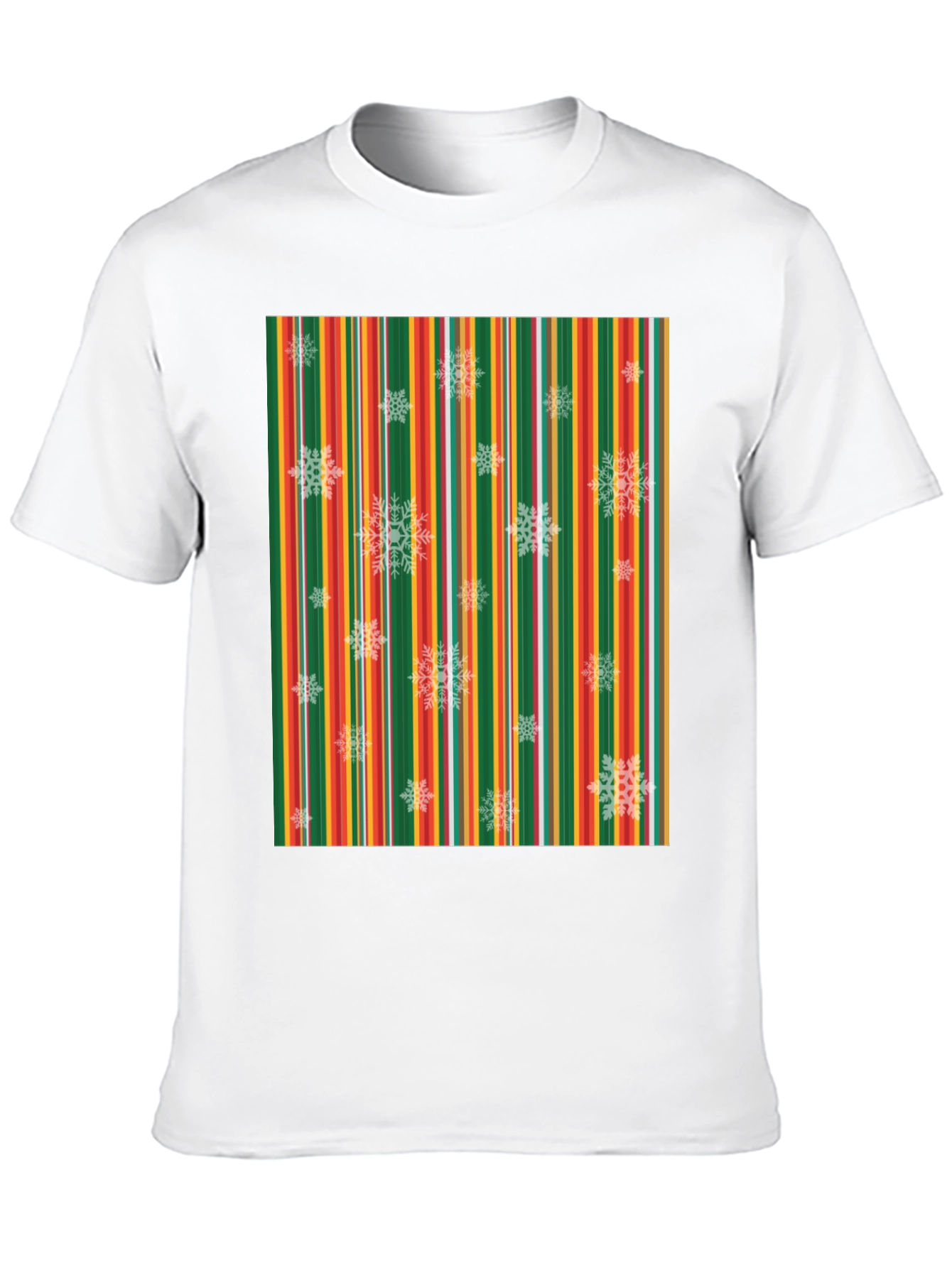 Black Festive Striped Snowflake T-Shirt view 10