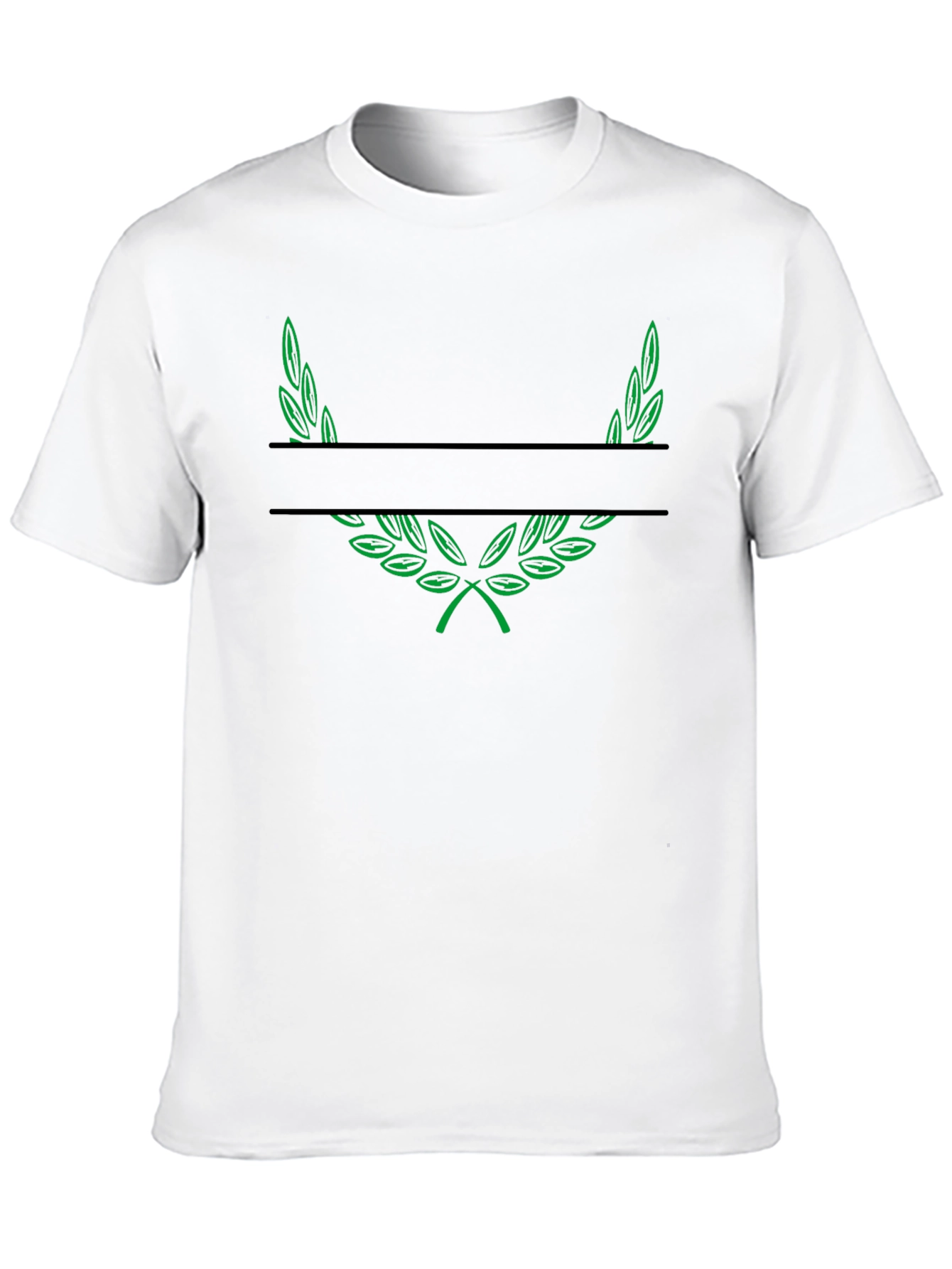 Black Green Laurel Wreath Black T-Shirt view 10
