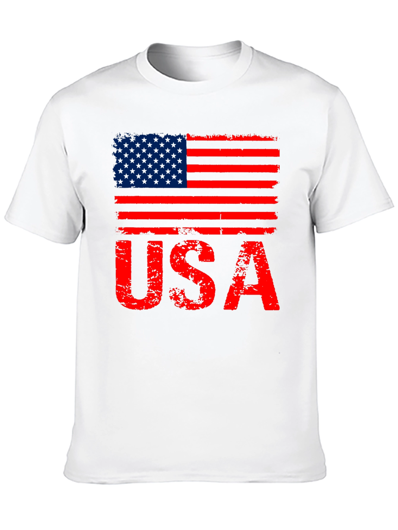 Black Distressed USA Flag Graphic T-Shirt view 10