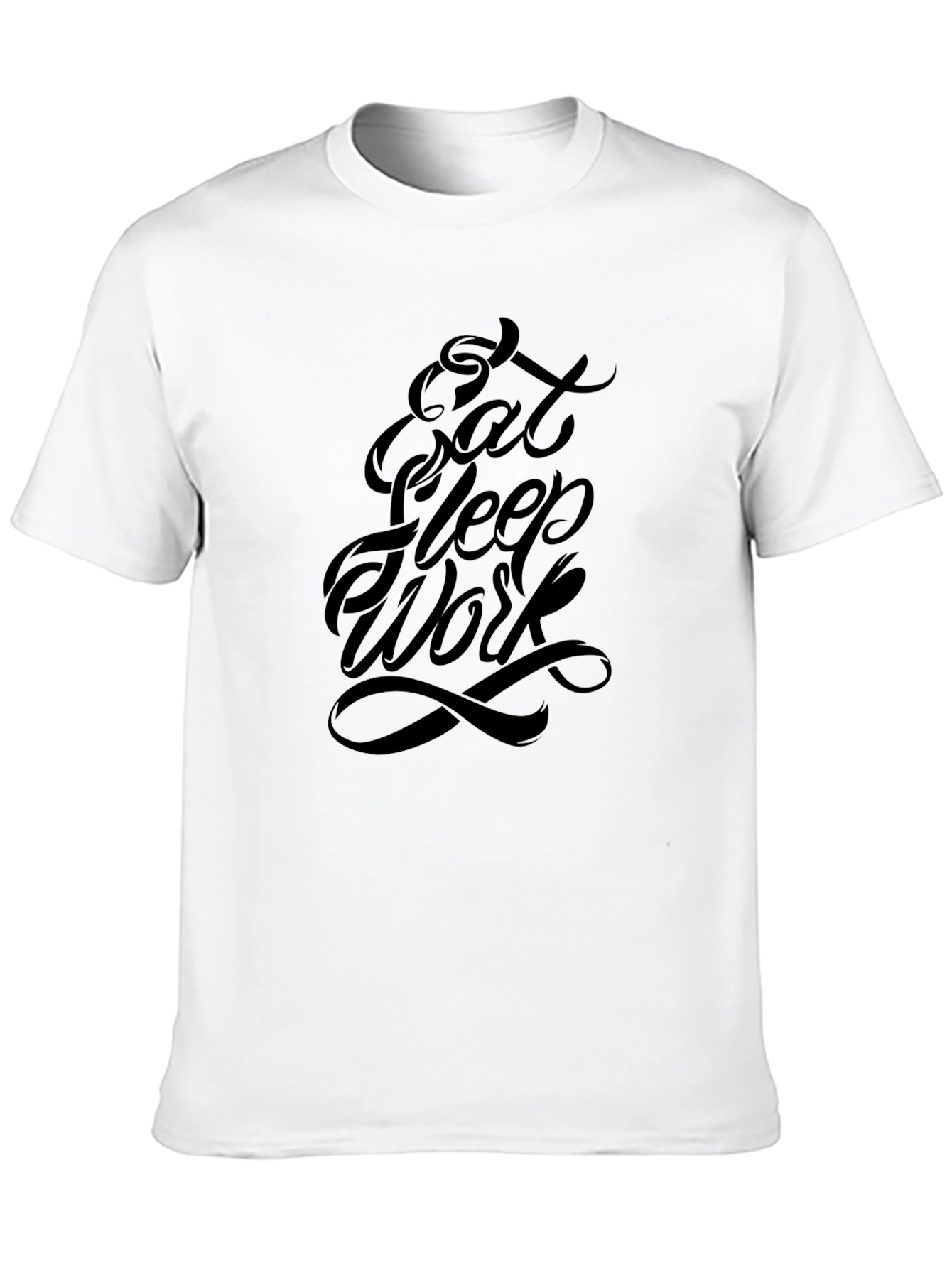 Black Eat Sleep Work Graphic Tee - Black view 10