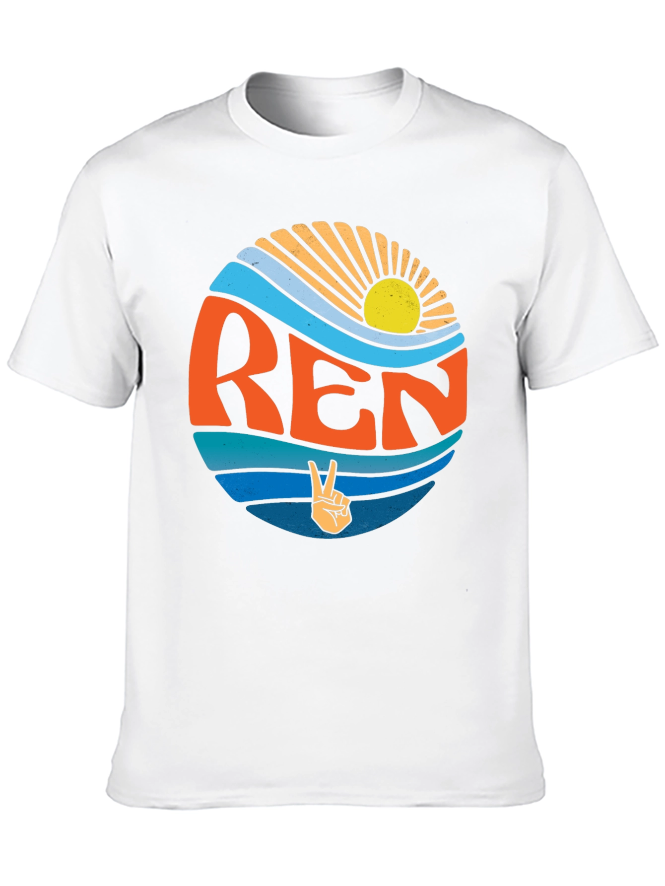 Black Retro REN T-Shirt - Peace Sign Graphic Tee view 10