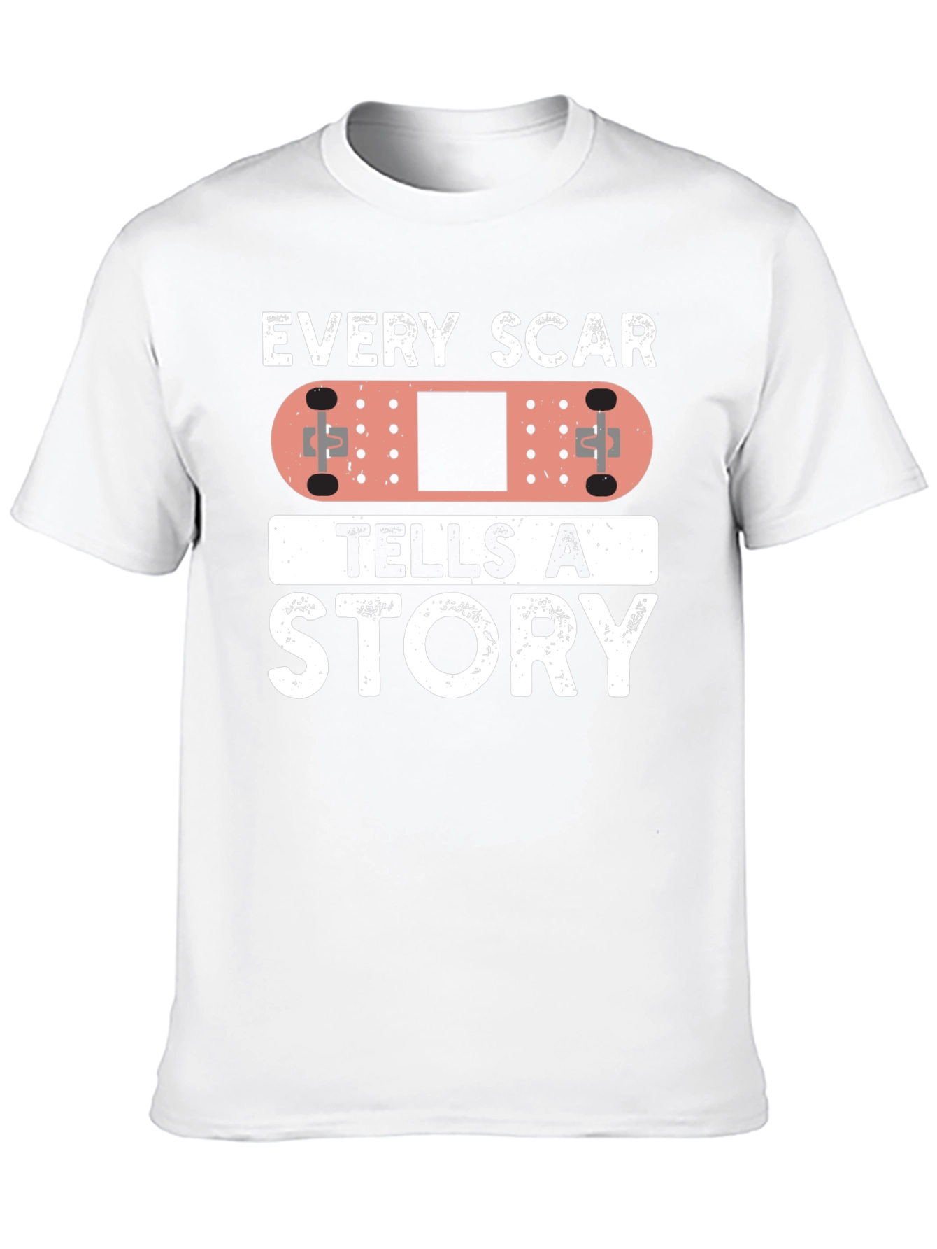 Black Every Scar Tells A Story Bandage Graphic T-Shirt view 10