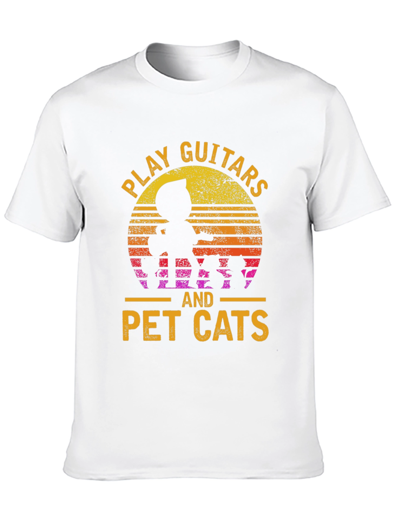 Black Play Guitars and Pet Cats Black T-Shirt view 10