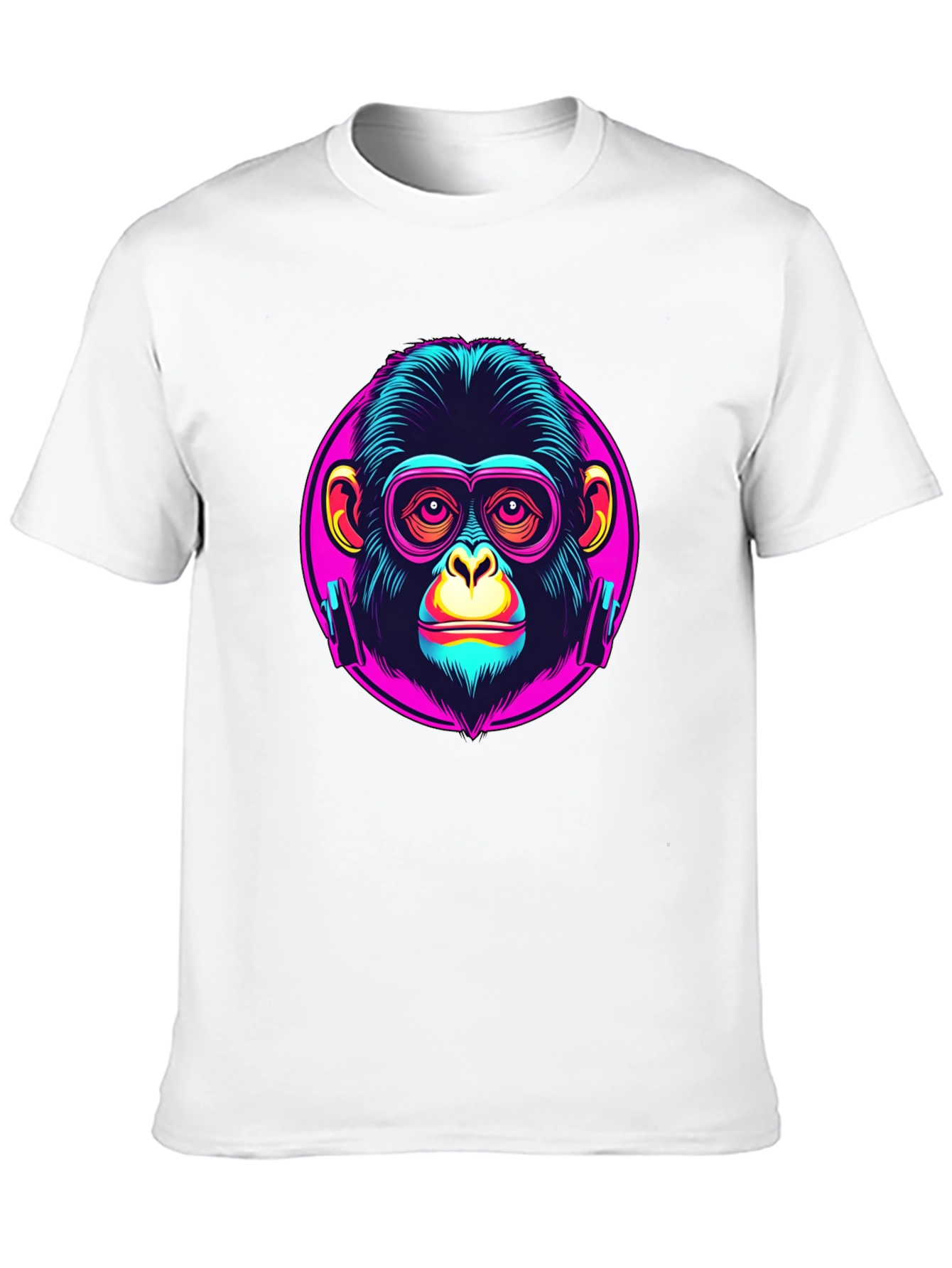 Black Funky Monkey Graphic T-Shirt - Neon Ape Design view 10