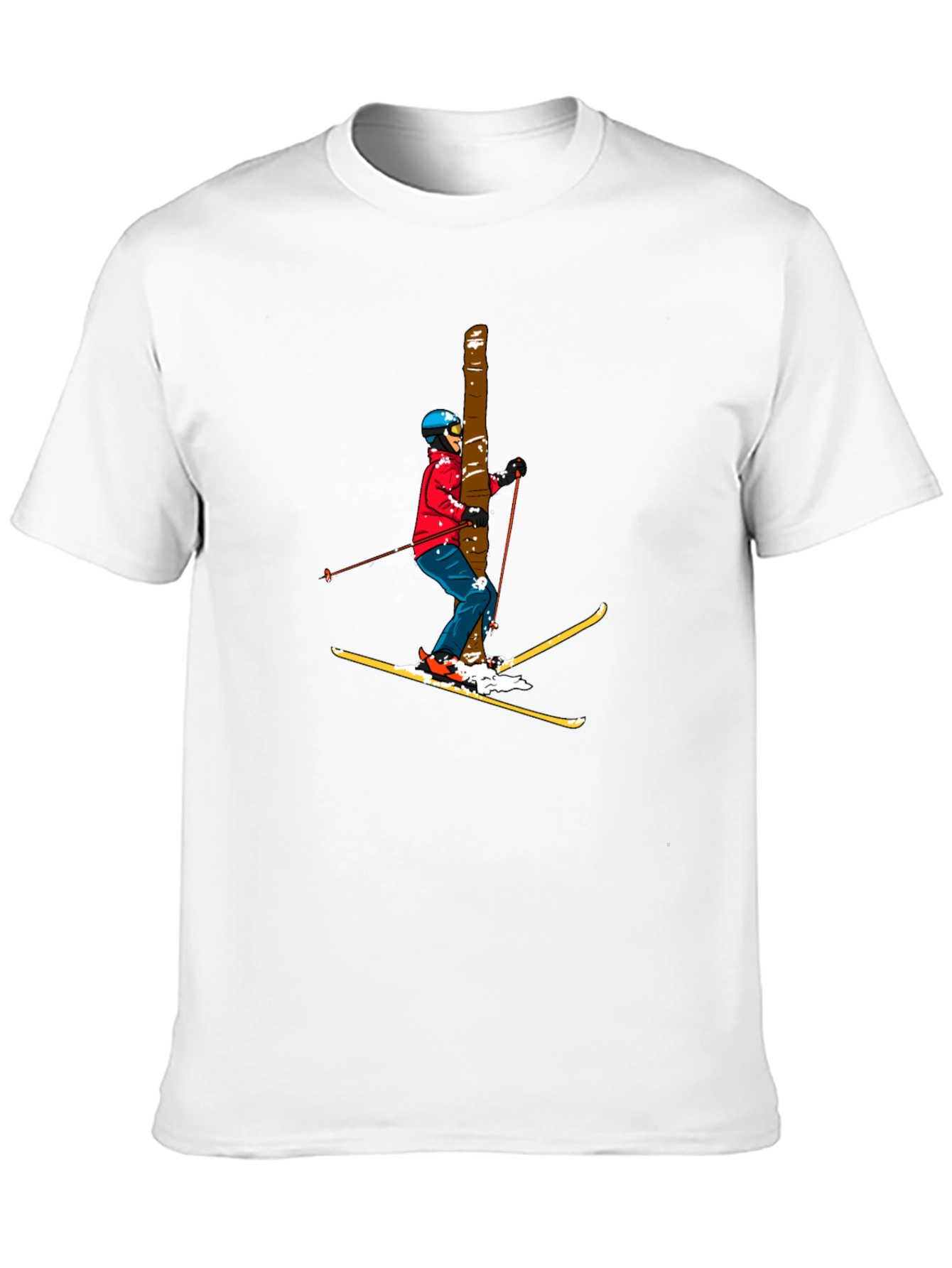 Black Skier Graphic Tee - Black Cotton T-Shirt view 10