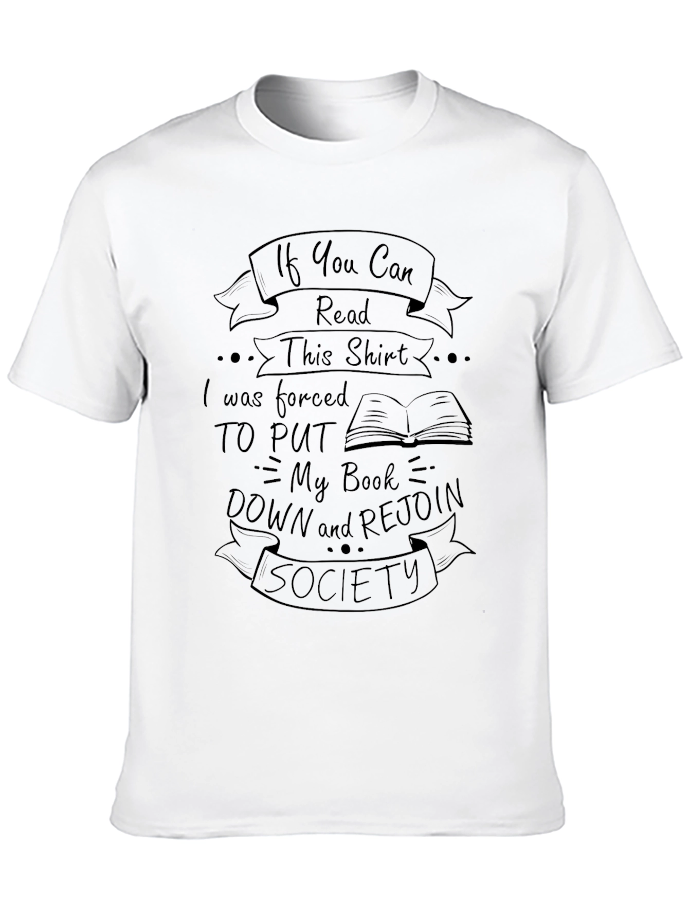 Black Funny Book Lover T-Shirt - If You Can Read This Society view 10