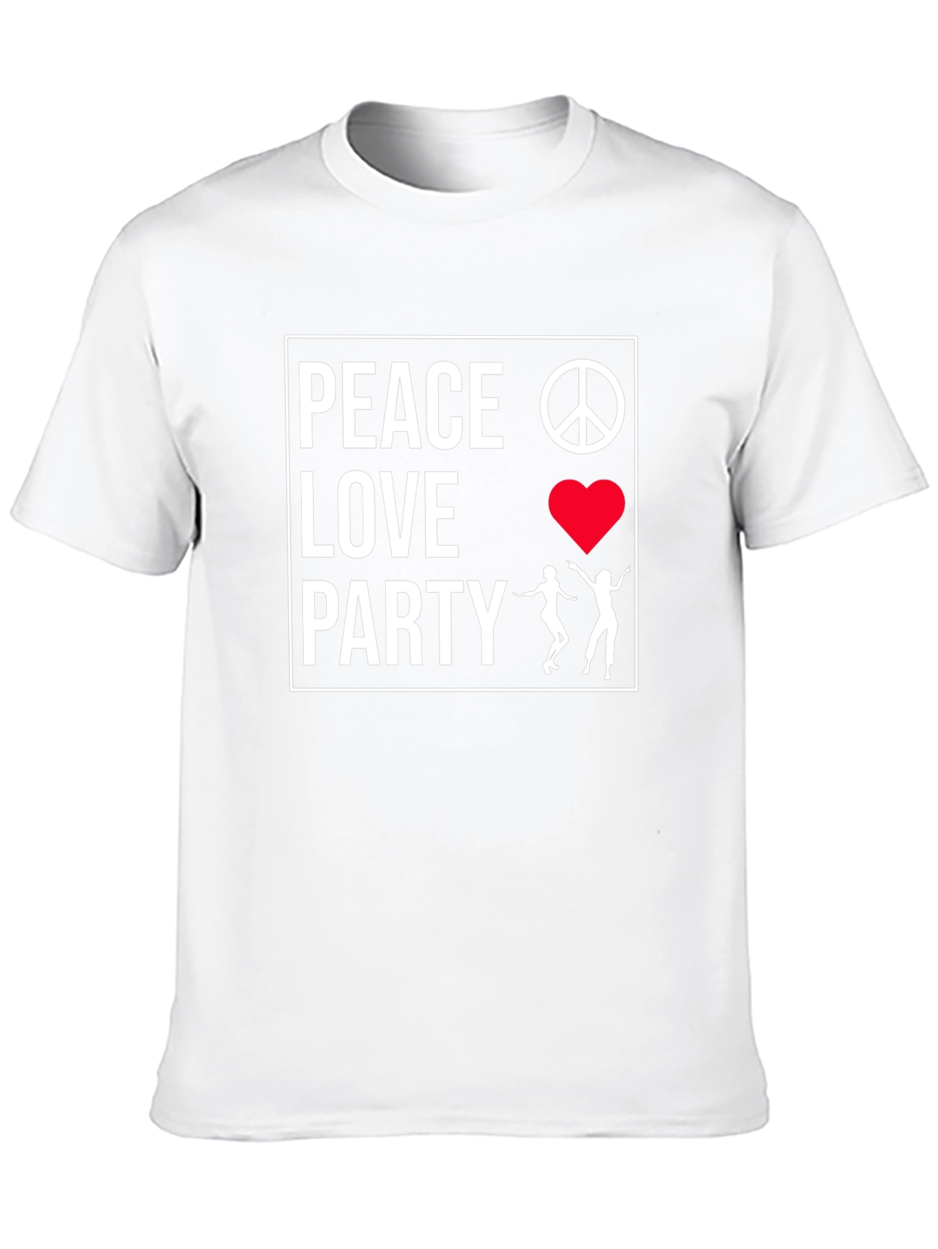 Black Peace Love Party Graphic Tee - Black view 10
