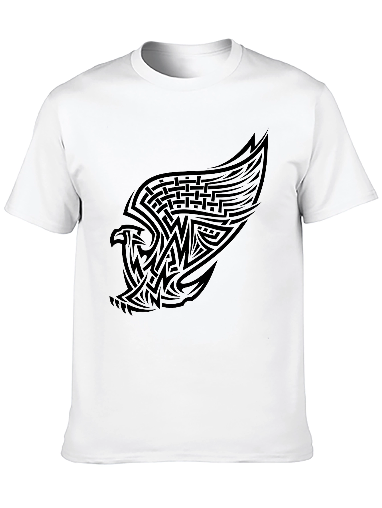 Black Black Eagle Tribal Tattoo Style Graphic Tee view 10