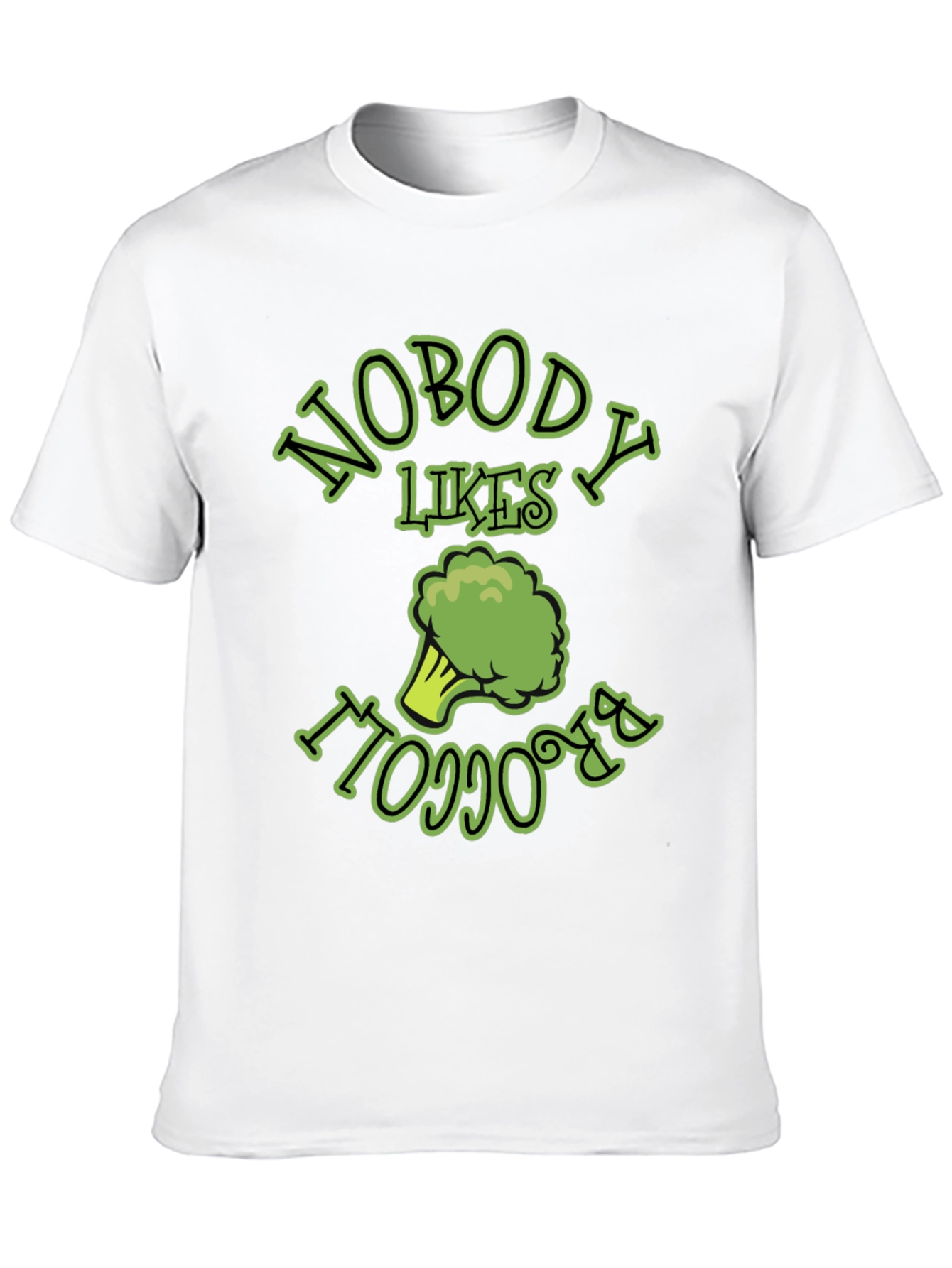 Black Nobody Likes Broccoli T-Shirt Funny Vegan Humor Tee view 10