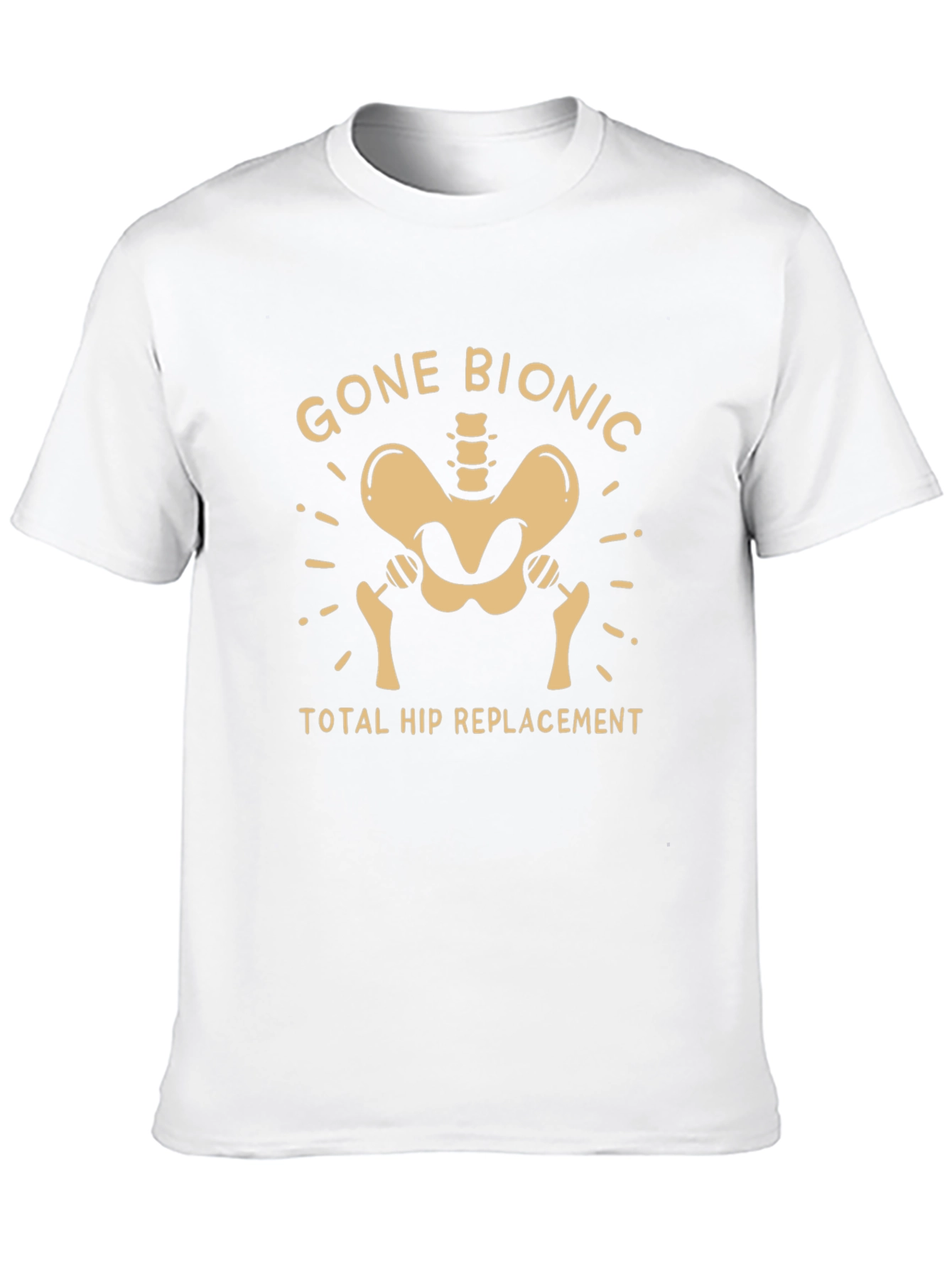 Black Gone Bionic Hip Replacement T-Shirt Funny Recovery Tee view 10