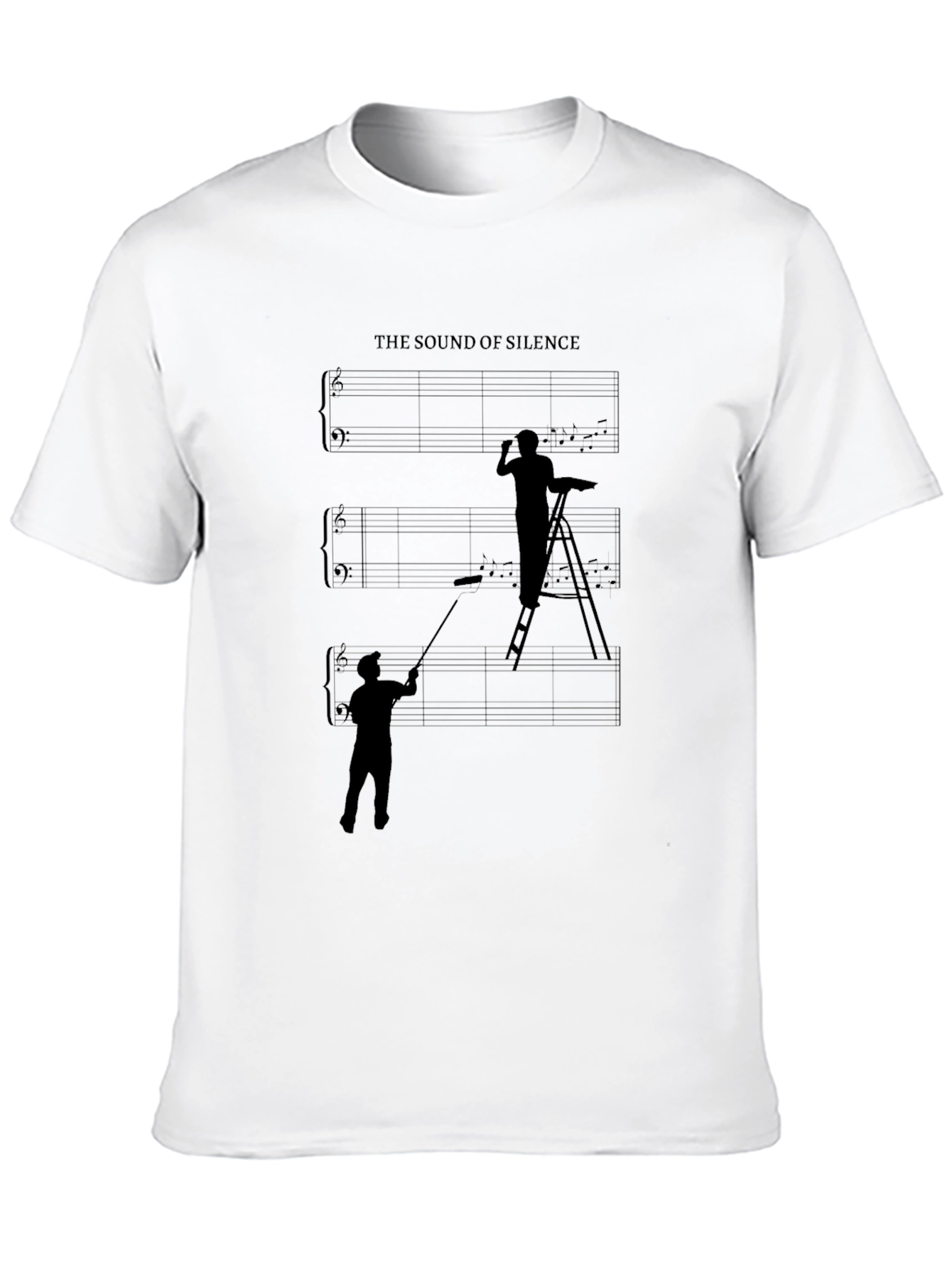 Black The Sound of Silence Graphic T-Shirt - Painter Theme view 10