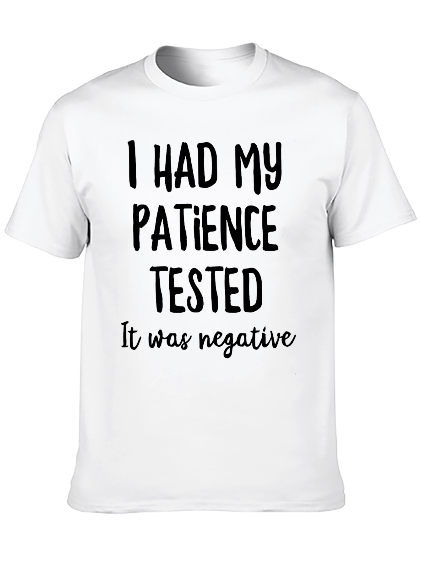 Black Funny Patience Tested Graphic Tee for Men view 10