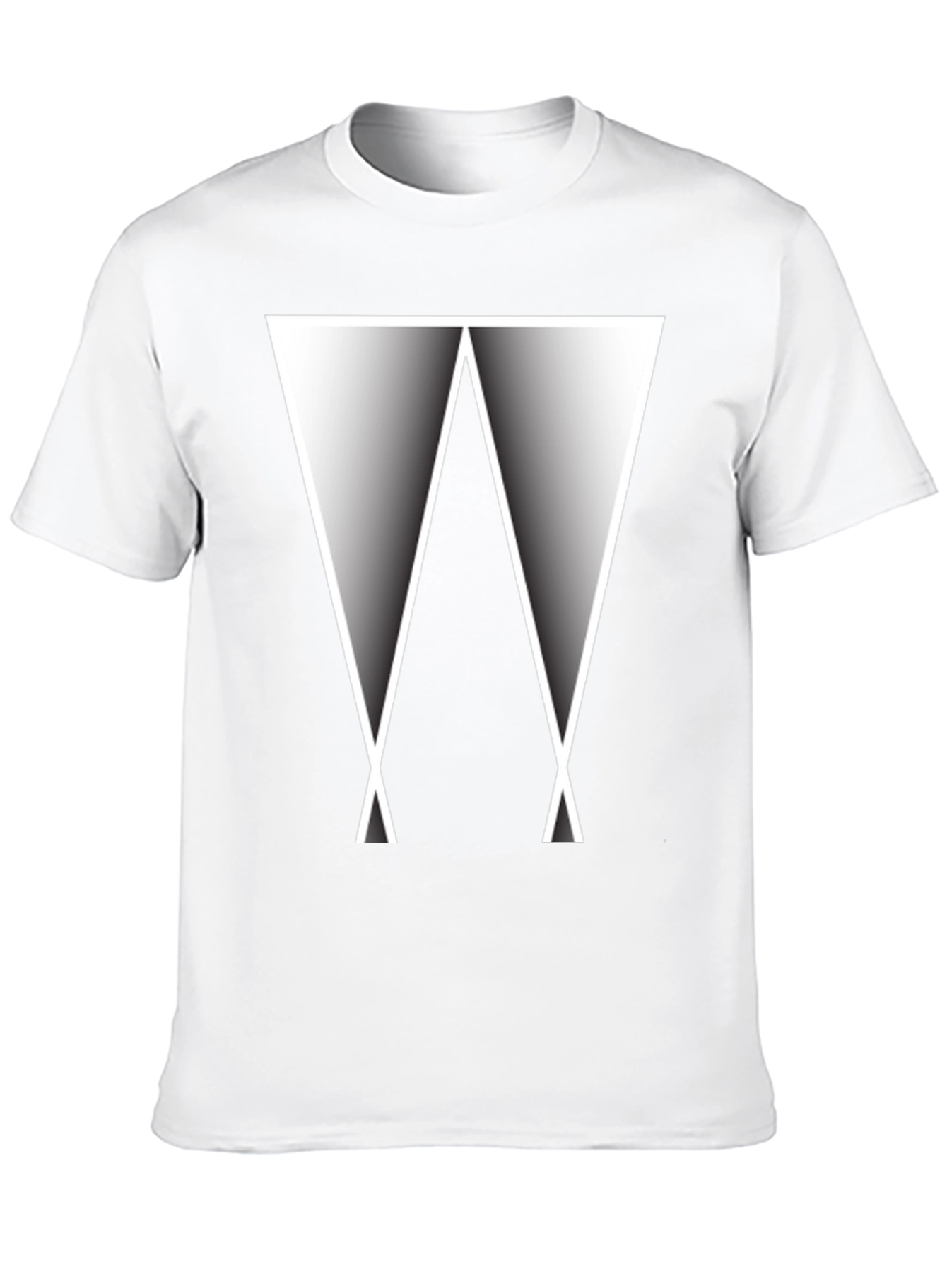 Black Abstract Triangle Graphic Tee - Modern Black T-Shirt view 10