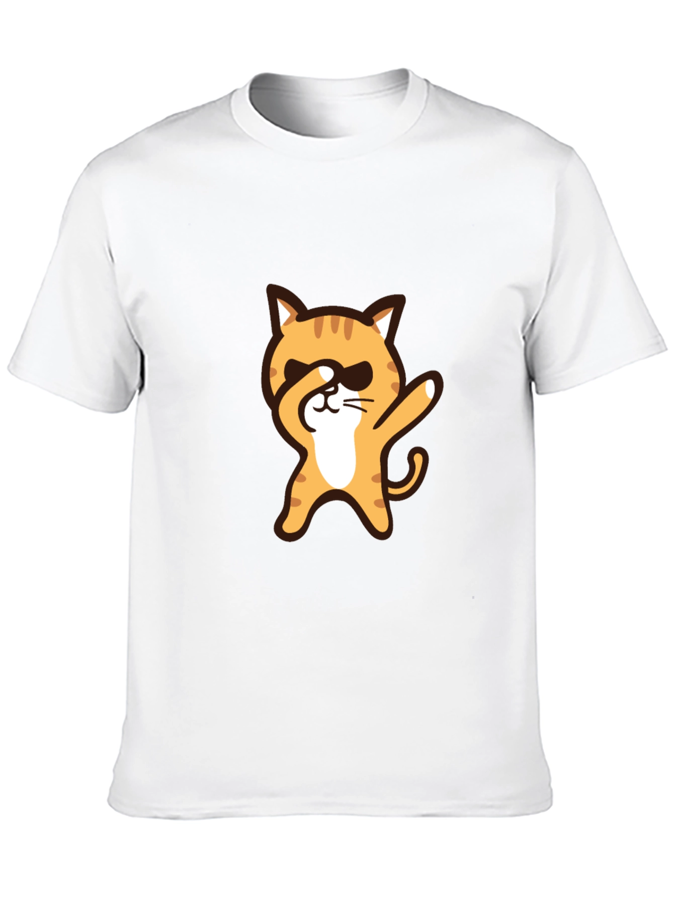 Black Dabbing Cat Graphic Tee - Cool & Casual view 10