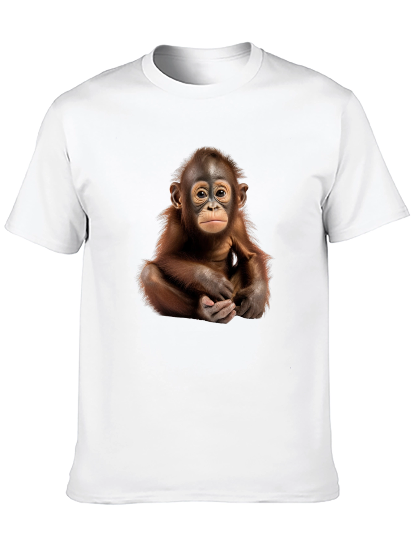 Black Orangutan Graphic Tee - Black Crew Neck T-Shirt view 10