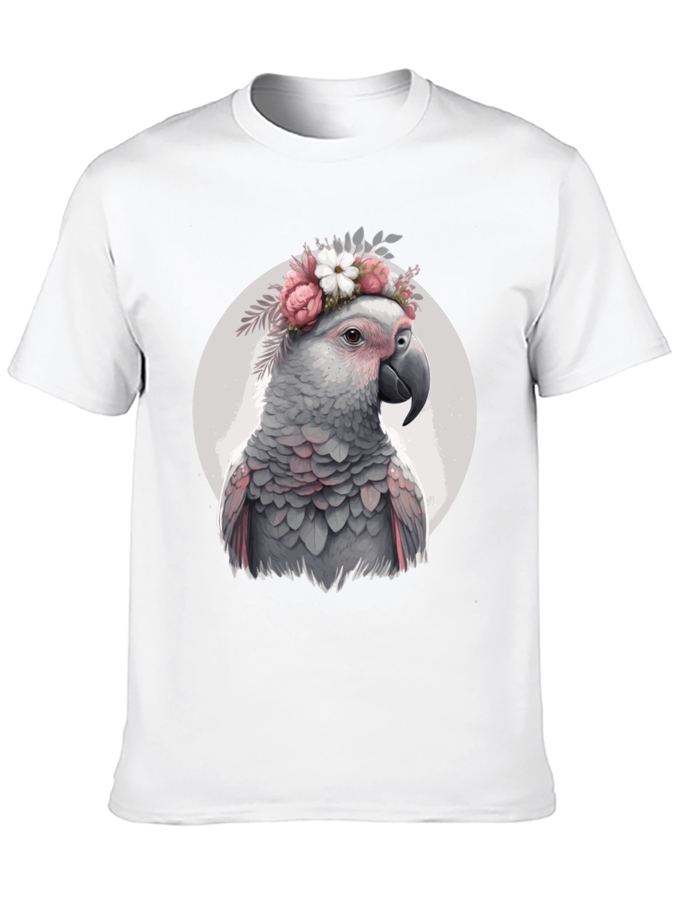 Black Parrot with Flower Crown T-Shirt - Unique Bird Lover Gift view 10