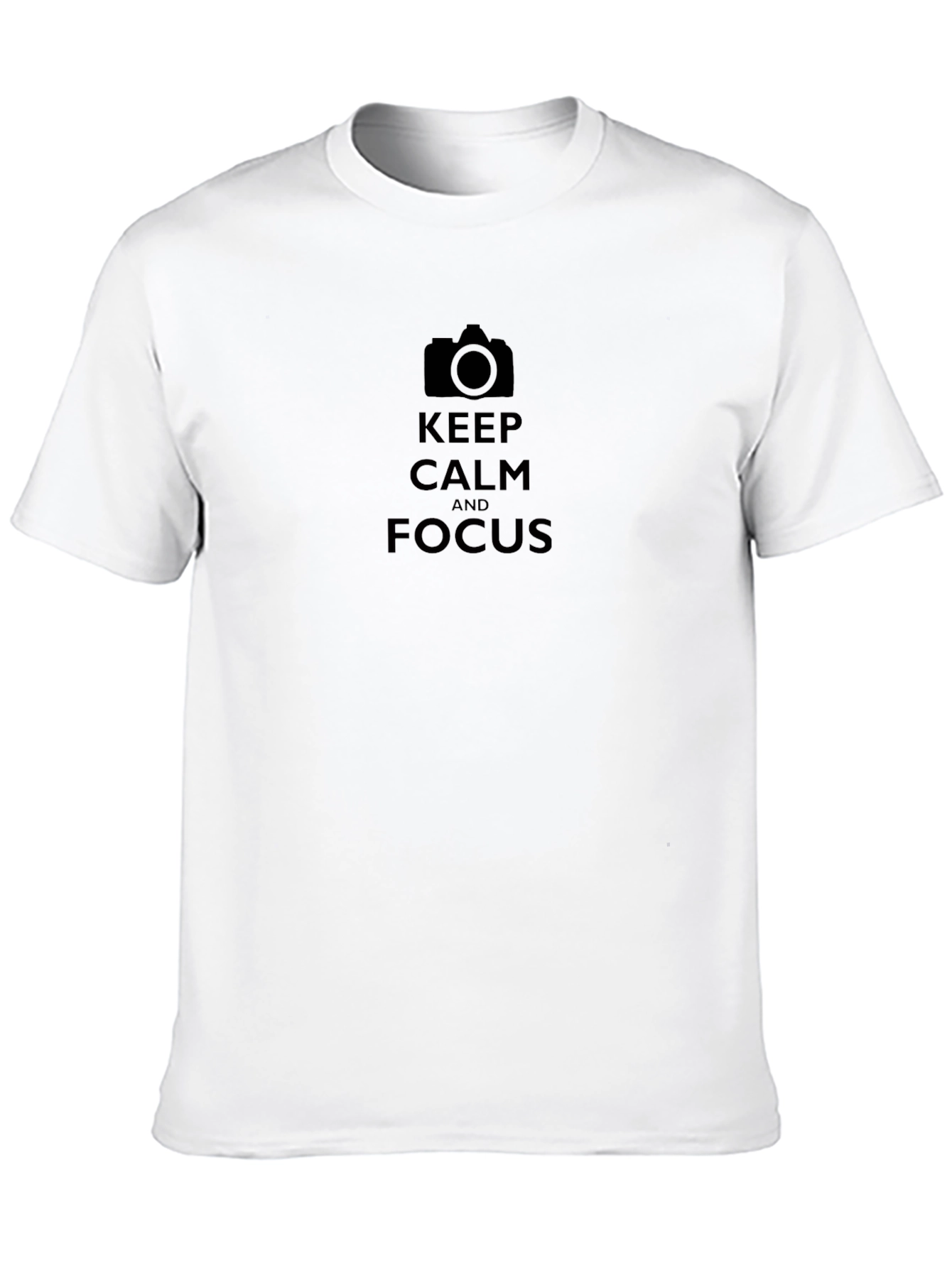 Black Keep Calm and Focus Black Cotton T-Shirt view 10