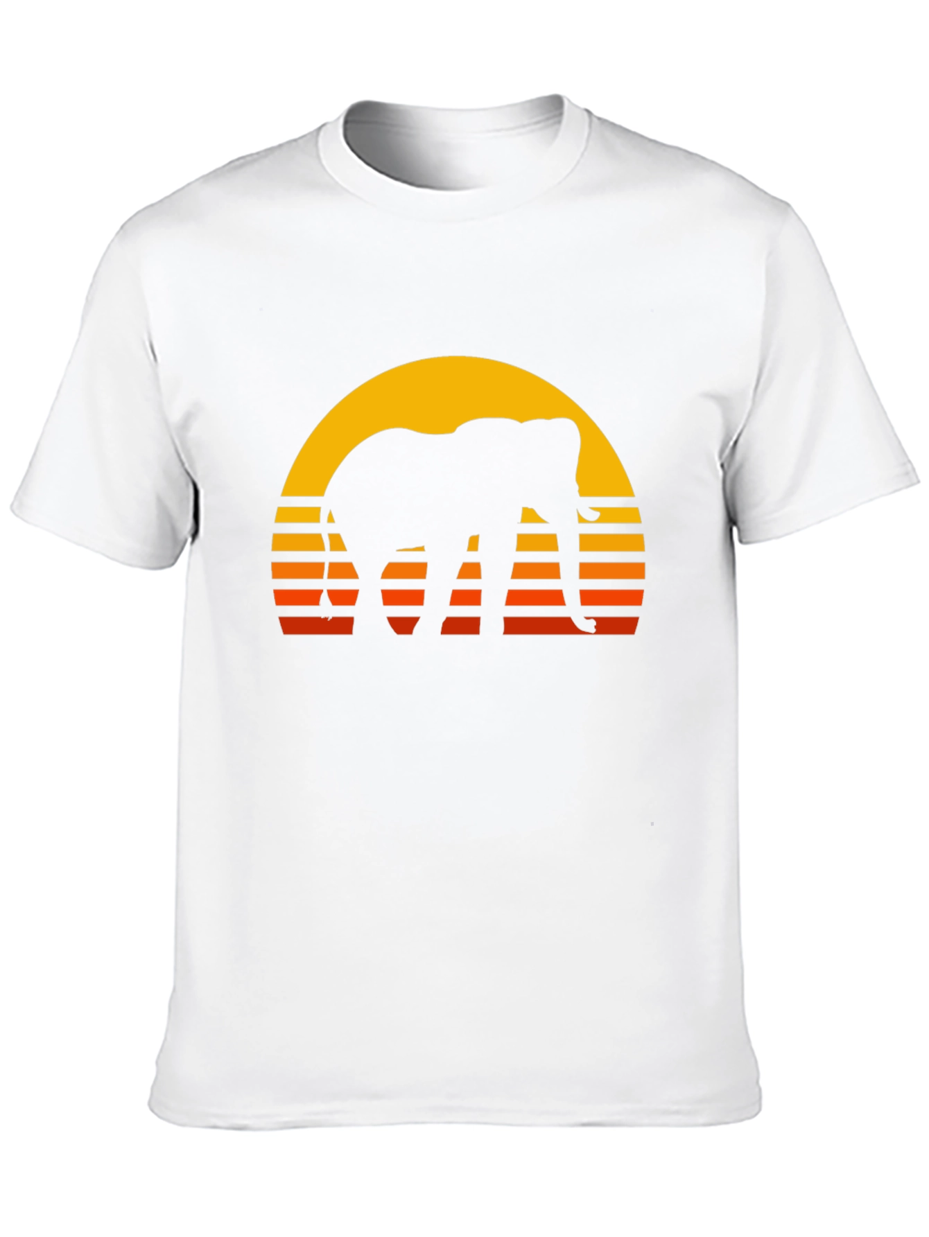 Black Elephant Sunset T-Shirt - Retro Style Black Tee view 10