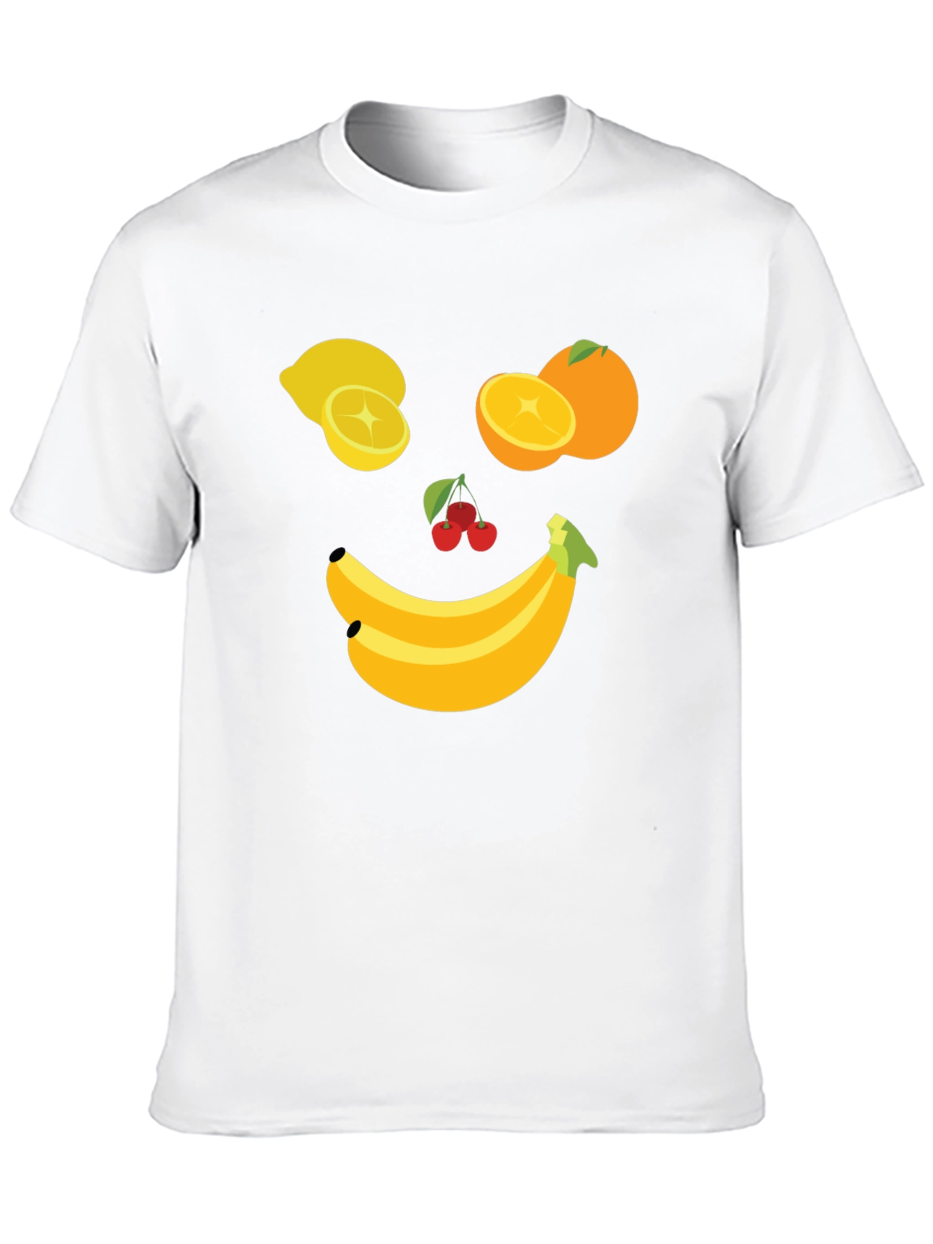 Black Fruit Face Graphic Tee - Black Cotton T-Shirt view 10