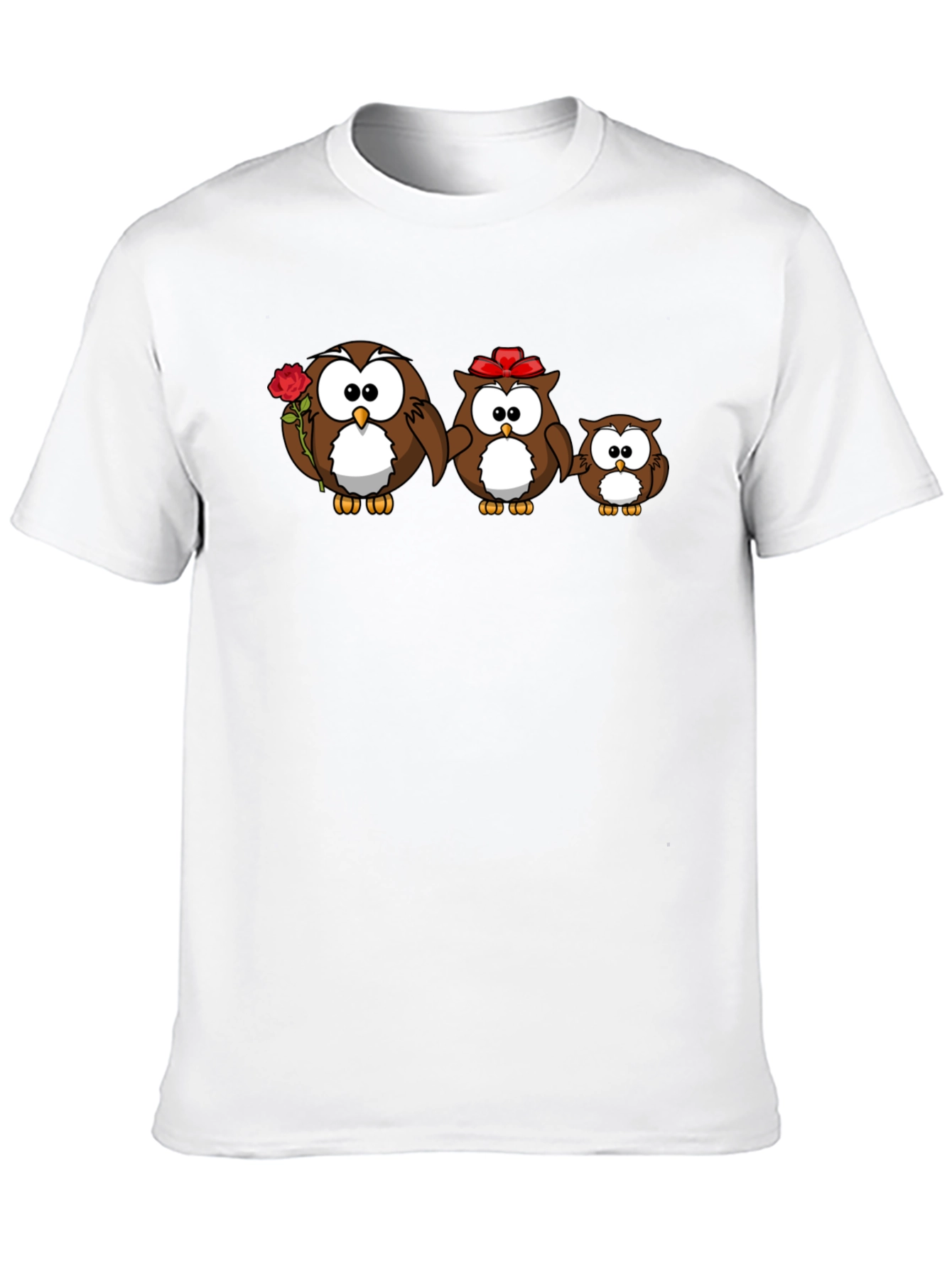 Black Cute Owl Family Graphic Tee - Black Cotton T-Shirt view 10