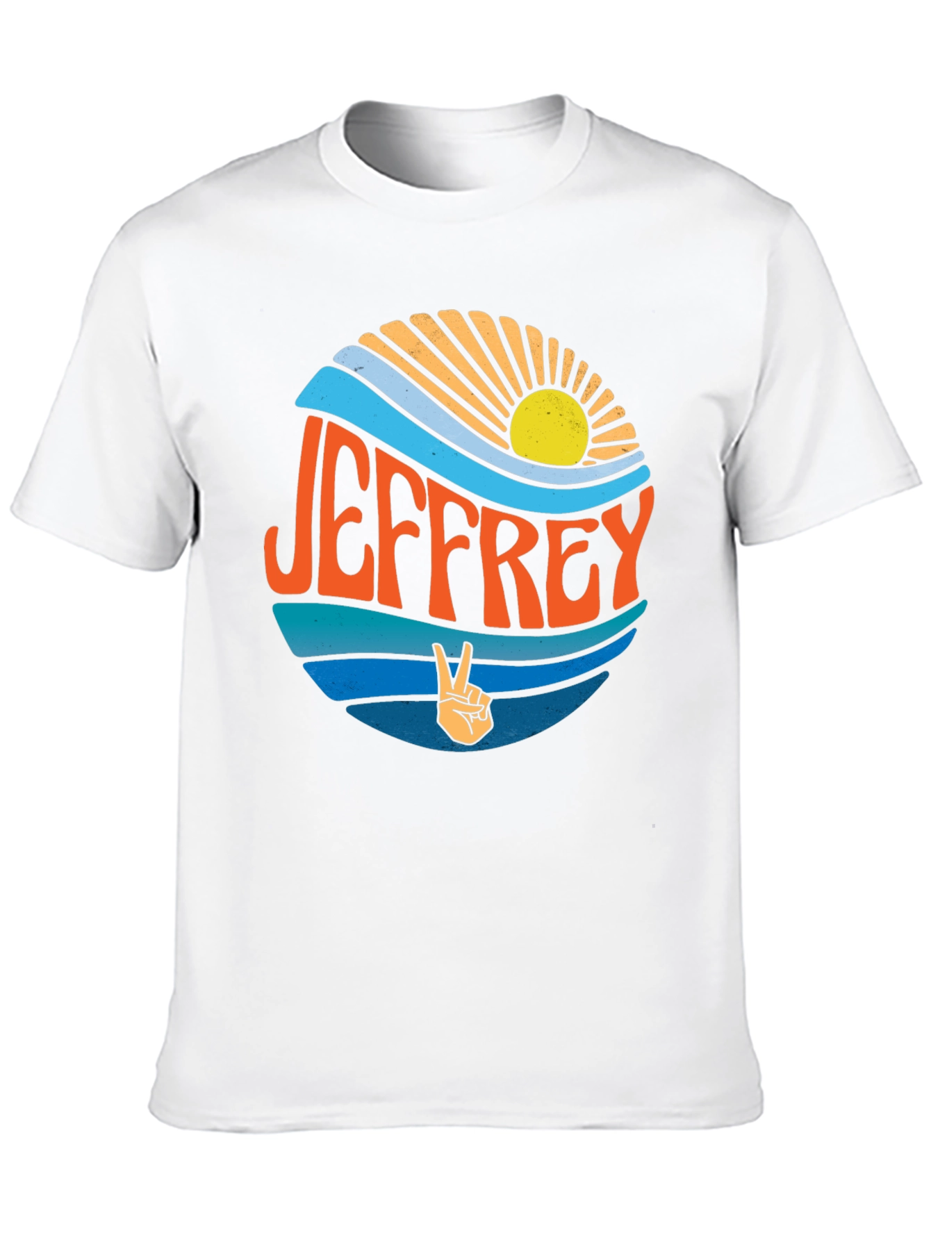 Black Jeffrey Retro Graphic T-Shirt - Peace & Sun Design view 10