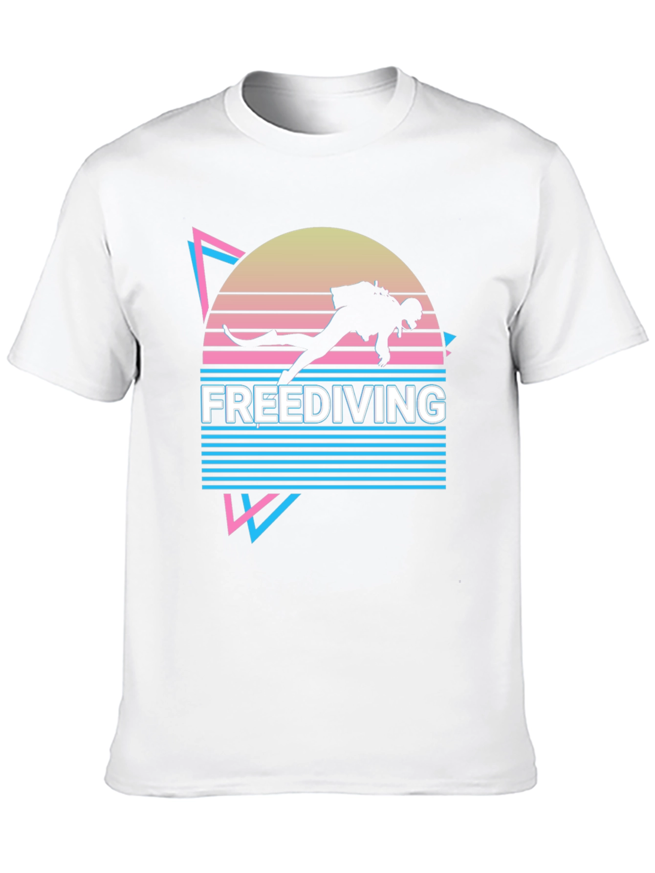 Black Freediving T-Shirt - Retro Diver Design view 10